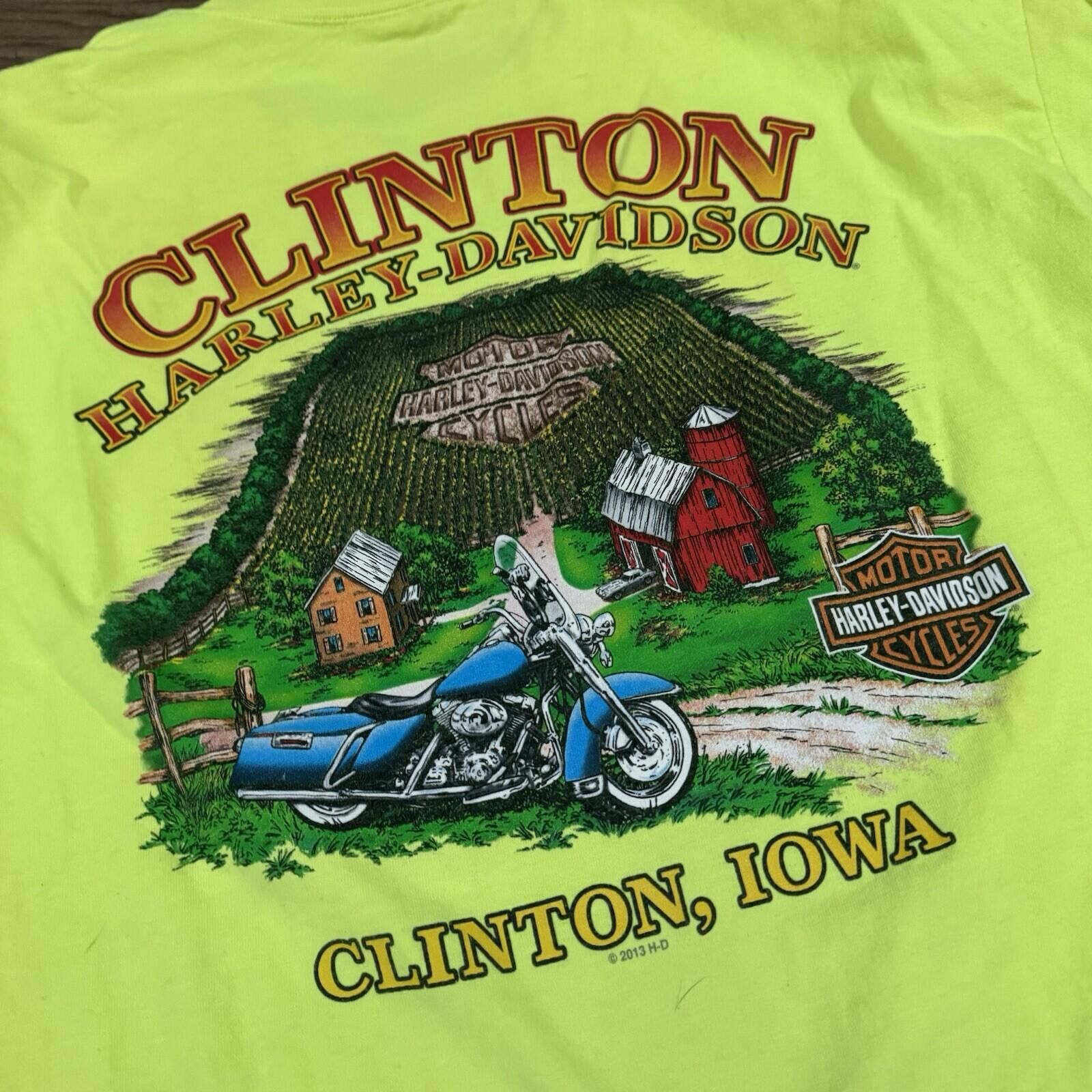 Harley Davidson Harley Davidson Clinton Iowa Neon Biker Shirt Size US XL / EU 56 / 4 - 7 Thumbnail