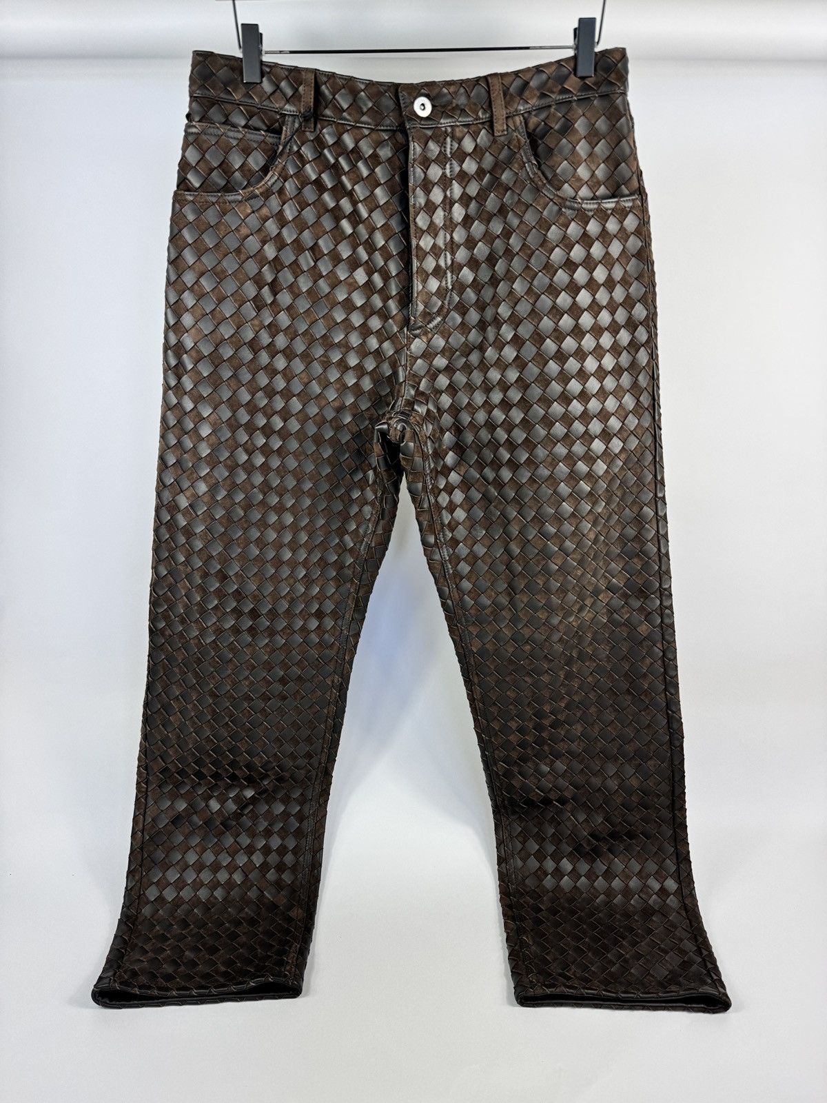 Bottega Veneta MIX SUEDE INTRECCIATO TROUSERS Size US 34 / EU 50 - 1 Thumbnail
