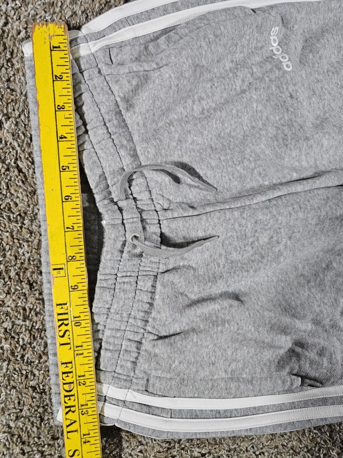 Adidas Adidas Womens Small Gray White Stripe Sweatpants Drawstring Size 28" / US 6 / IT 42 - 4 Thumbnail