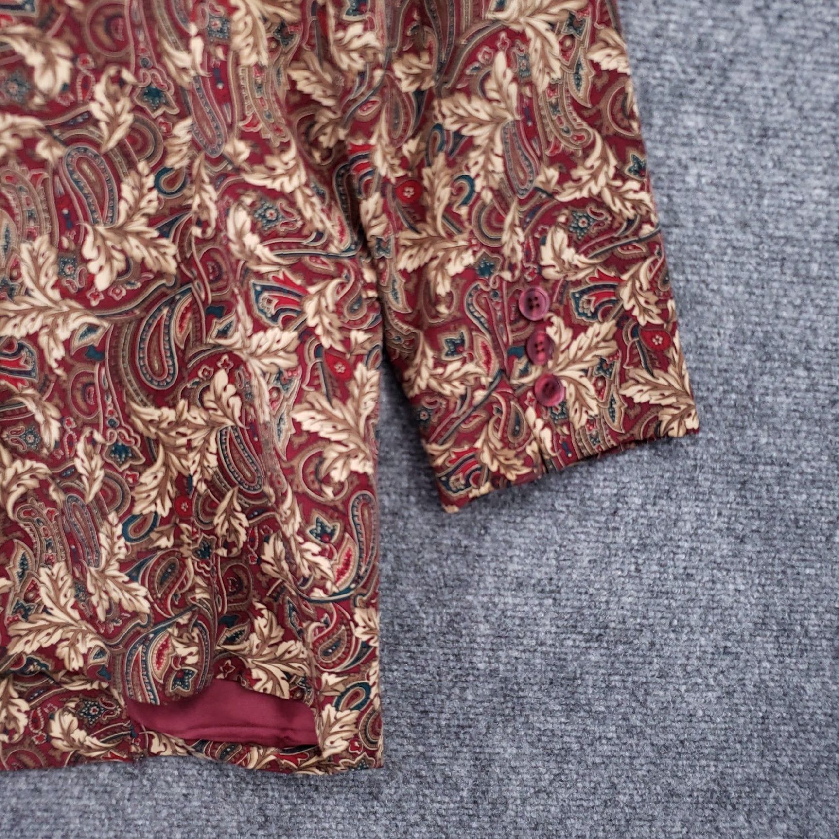Talbots Talbots Blazer Women 8 Petite Red Paisley Silk Long Sleeve Button Office Formal Jacket Size M / US 6-8 / IT 42-44 - 7 Thumbnail