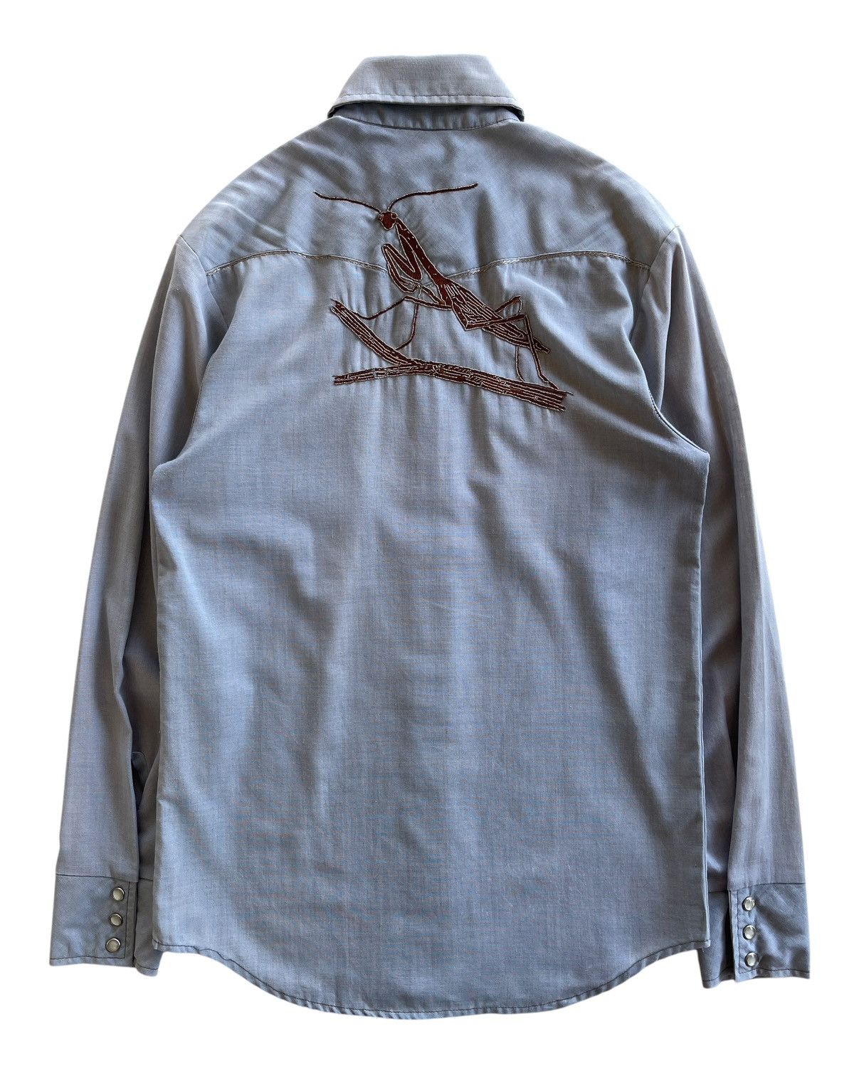 Vintage 70s Foxy Western Chambray Embroidery Shirt Size US S / EU 44-46 / 1 - 3 Thumbnail