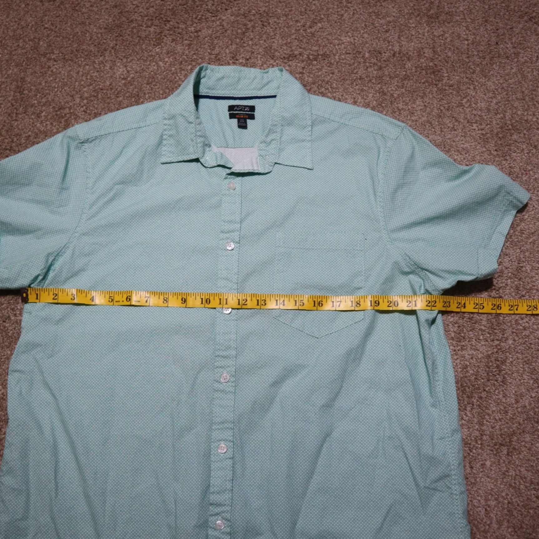 Apt. 9 Apt.9 Blue Shirt Button-Up Long Sleeve Mens XL Slim Fit Check Pattern Button Down Collared Shirt Size US XL / EU 56 / 4 - 4 Thumbnail
