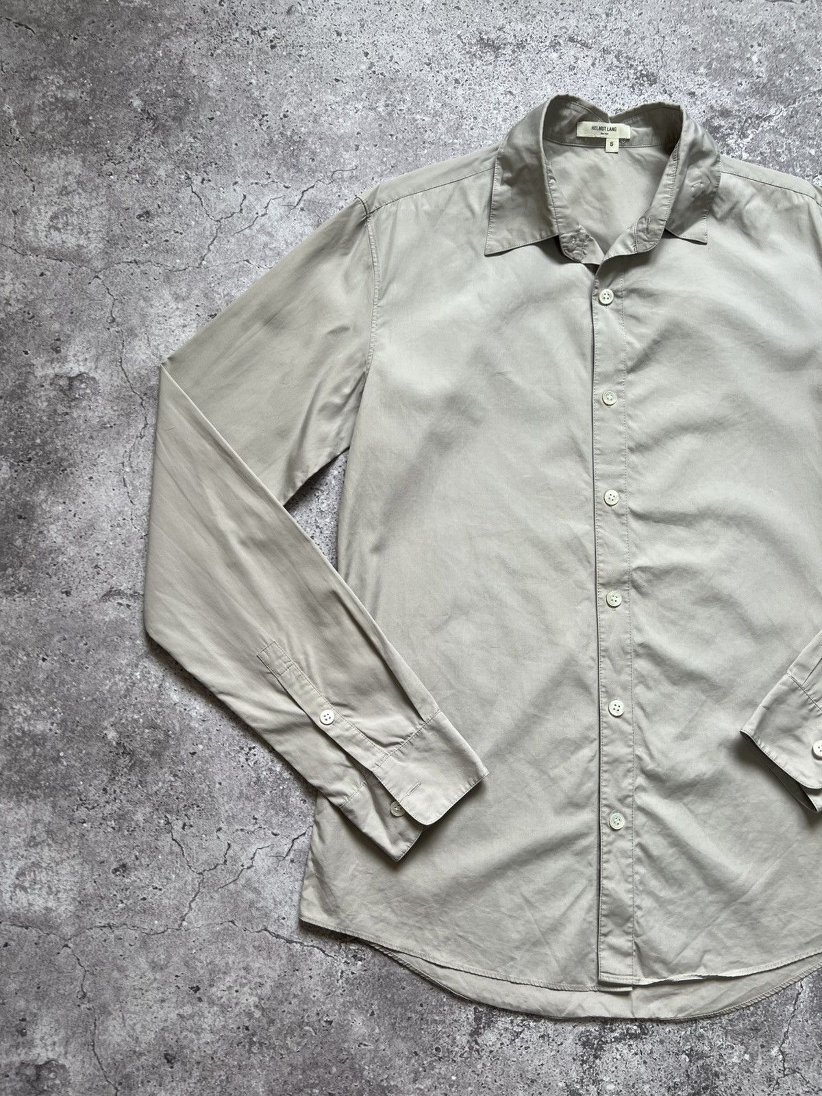 Helmut Lang Helmut Lang Cotton Shirt Button Up Long Sleeve Beige Size US S / EU 44-46 / 1 - 2 Thumbnail