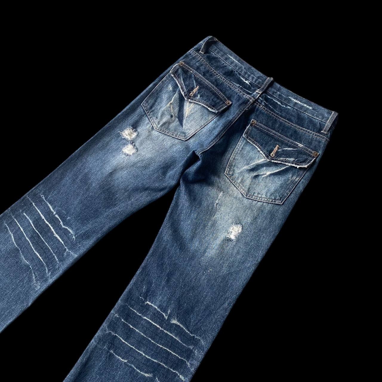 LOWBOX ARCHIVE Lowbox "Shredded" Distressed Flare Cyberpunk Size US 29 - 12 Thumbnail