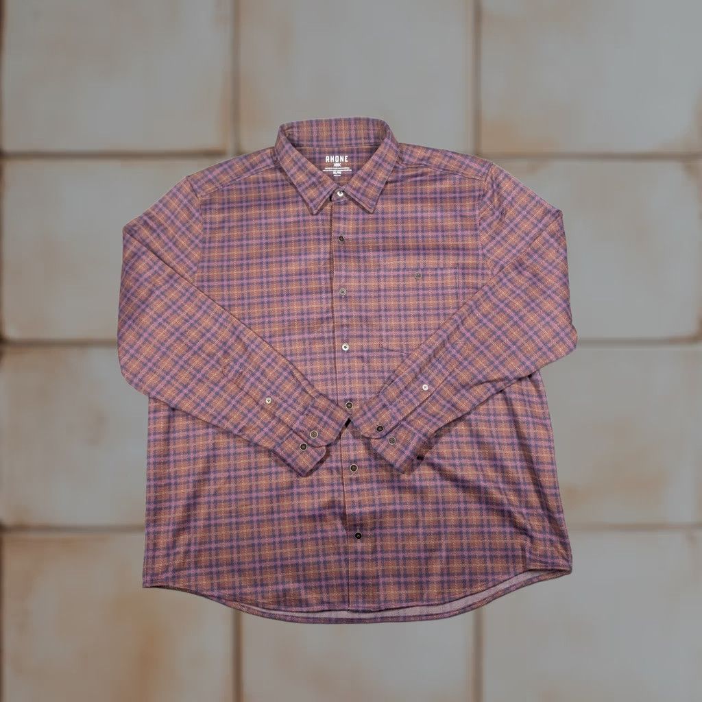 Rhone Rhone Shirt Mens XL Red Plaid Flannel Long Sleeve Button Up Casual Stretch Size US XL / EU 56 / 4 - 1 Thumbnail