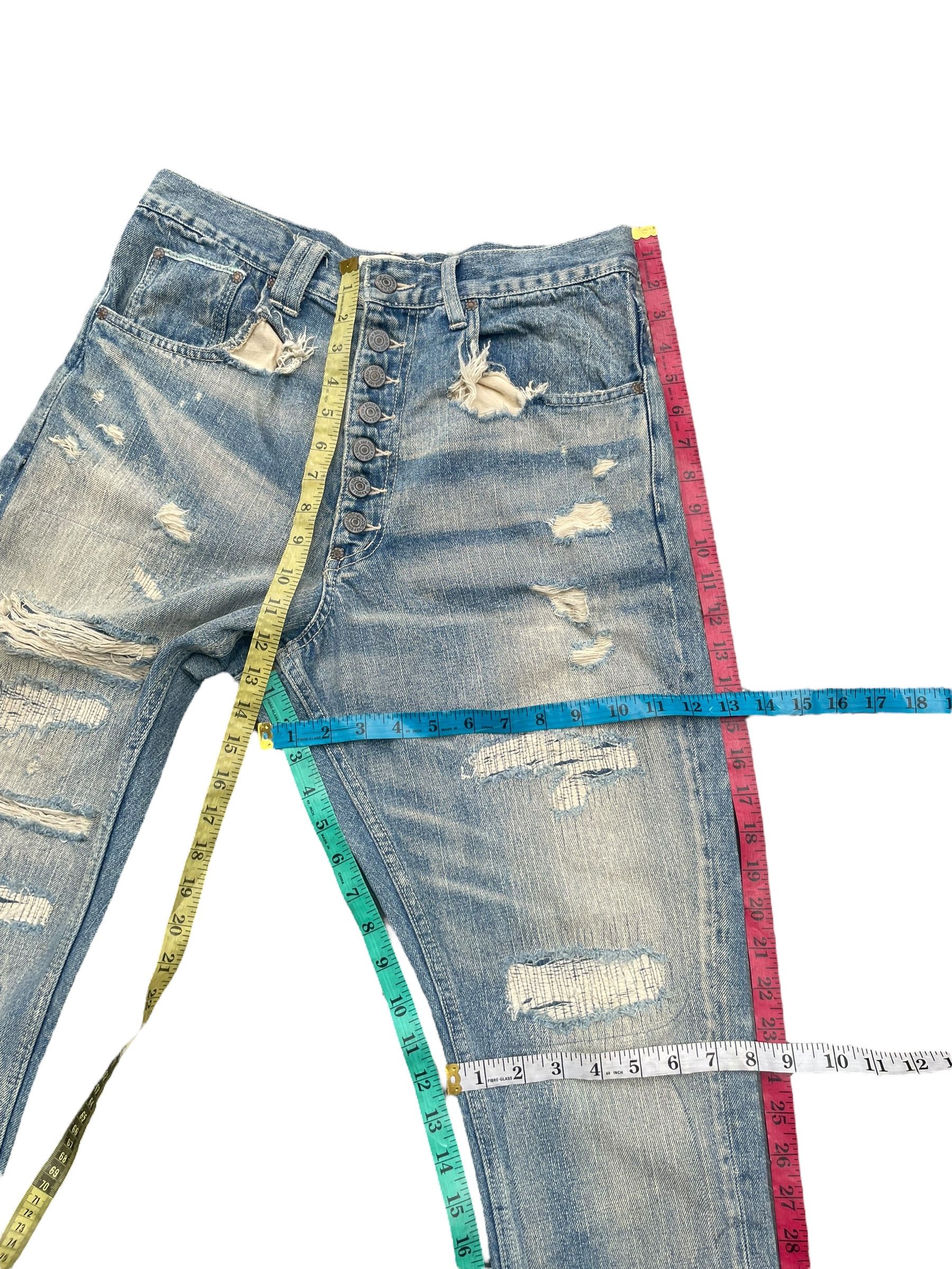 Japanese Brand Bonds& Peace Faded Distresed Jeans Size US 31 - 8 Thumbnail