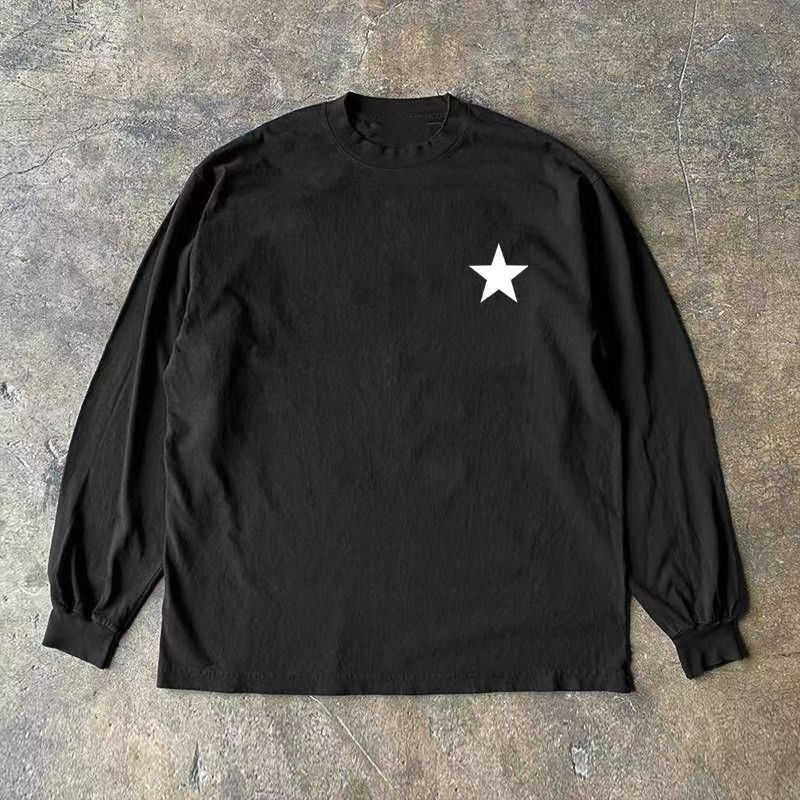 Japanese Brand Black casual retro star print long-sleeved t-shirt Size US M / EU 48-50 / 2 - 2 Thumbnail