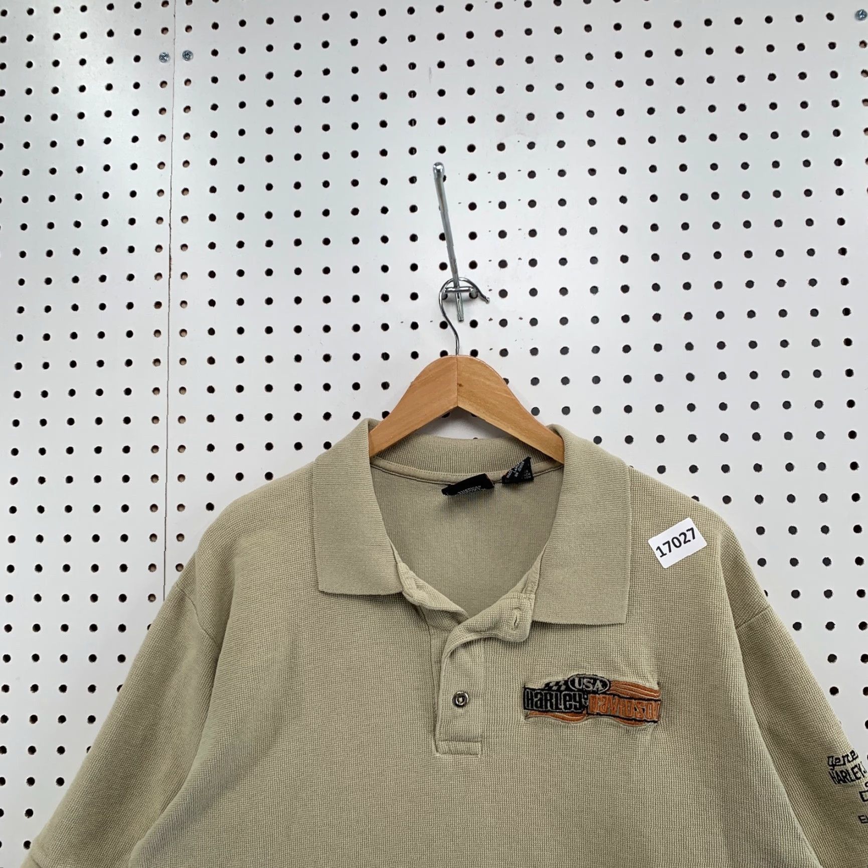 Harley Davidson VINTAGE Harley-Davidson Motorcycle Polo Shirt Brown Large Embroidered USA Made Size US L / EU 52-54 / 3 - 7 Thumbnail