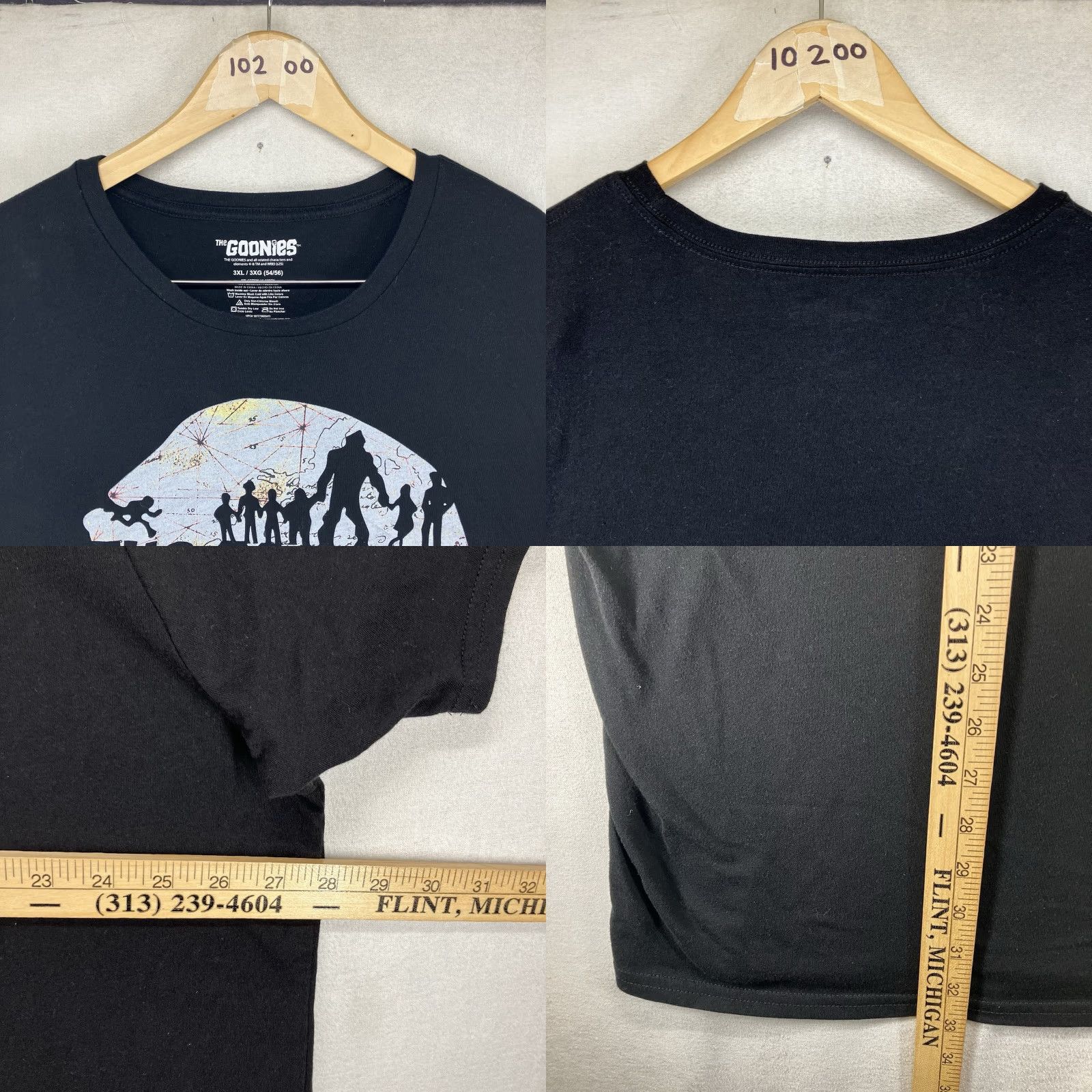 Vintage Mens Goonies T Shirt 3XL Black Skull Map Retro 80s Front Graphic Crew Neck Short Sleeve Baseball Graphic Tee Men Size US XXL / EU 58 / 5 - 8 Thumbnail