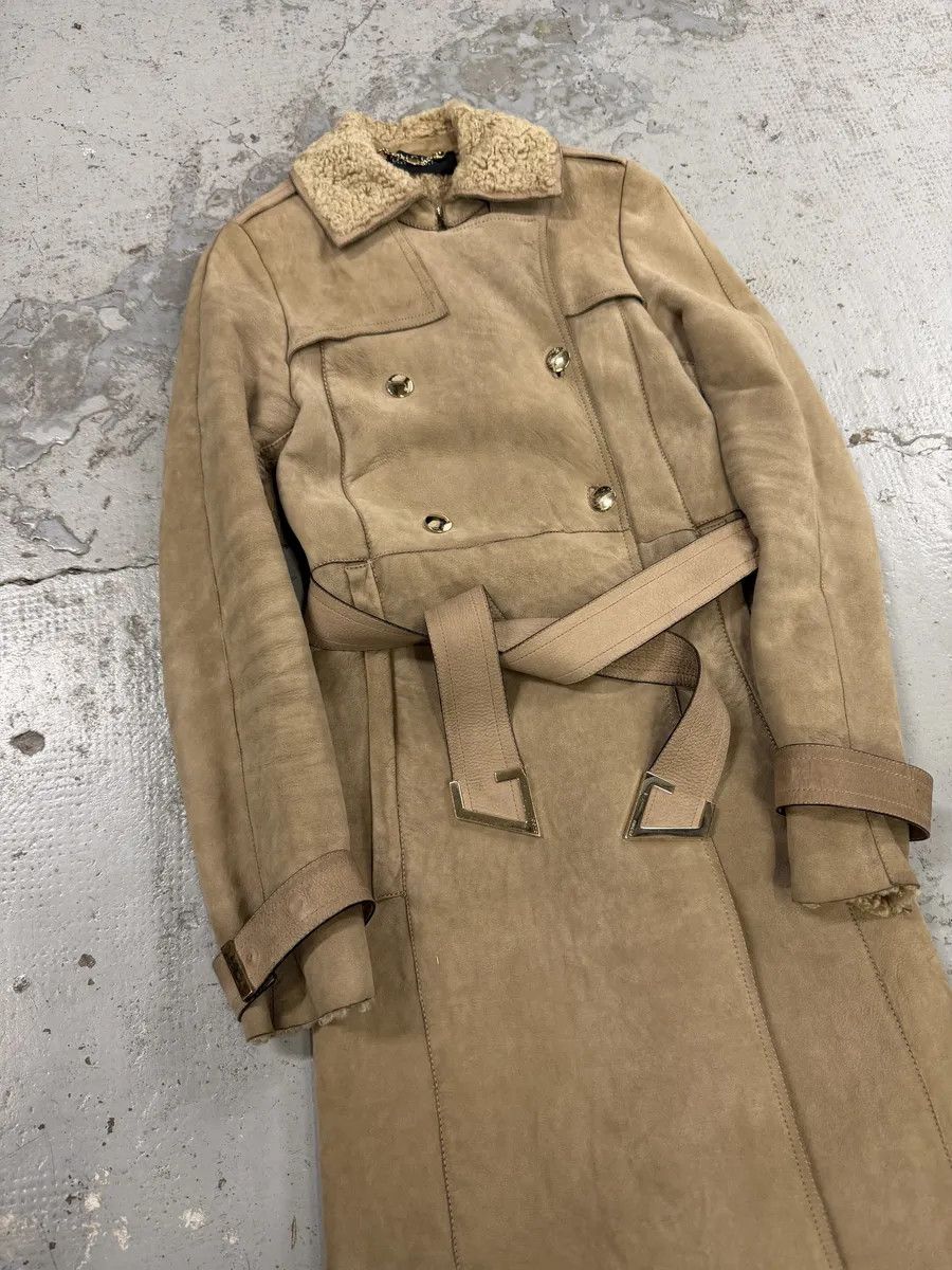 Gucci 2000s Gucci Beige Premium Shearling Long Belted Coat Size S / US 4 / IT 40 - 4 Thumbnail