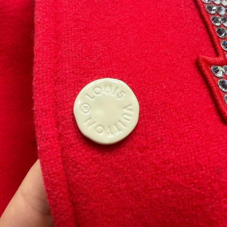 Louis Vuitton Louis Vuitton Red Baseball Jacket with Diamonds-2506 Size US L / EU 52-54 / 3 - 7 Thumbnail