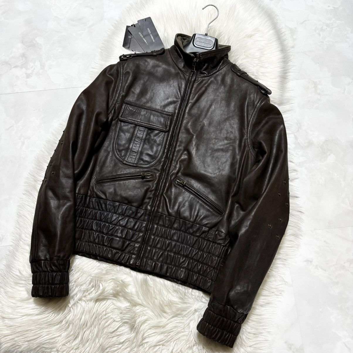 Dolce & Gabbana Genuine with tags Dolce & Gabbana Military Leather Jacket Size US S / EU 44-46 / 1 - 6 Thumbnail
