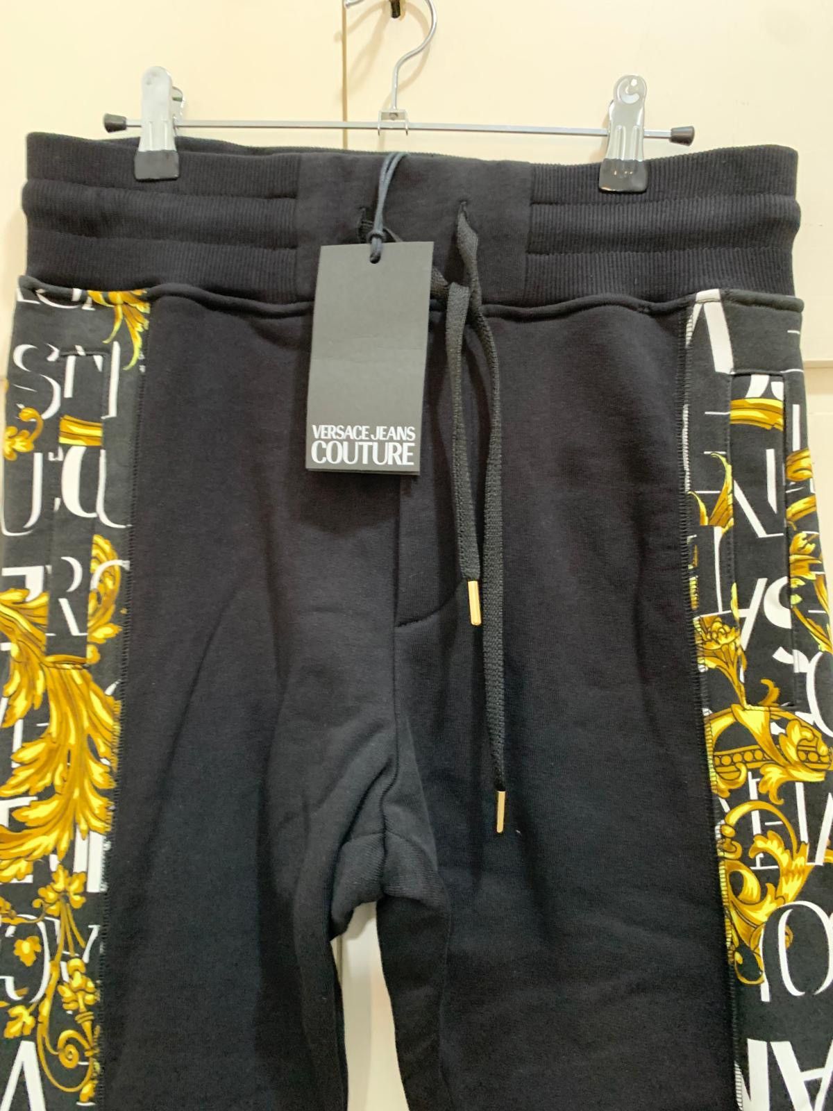 Versace Jeans Couture Versace Jeans Culture Baroque Logo Print Pants, XS, black Size US 28 / EU 44 - 4 Thumbnail