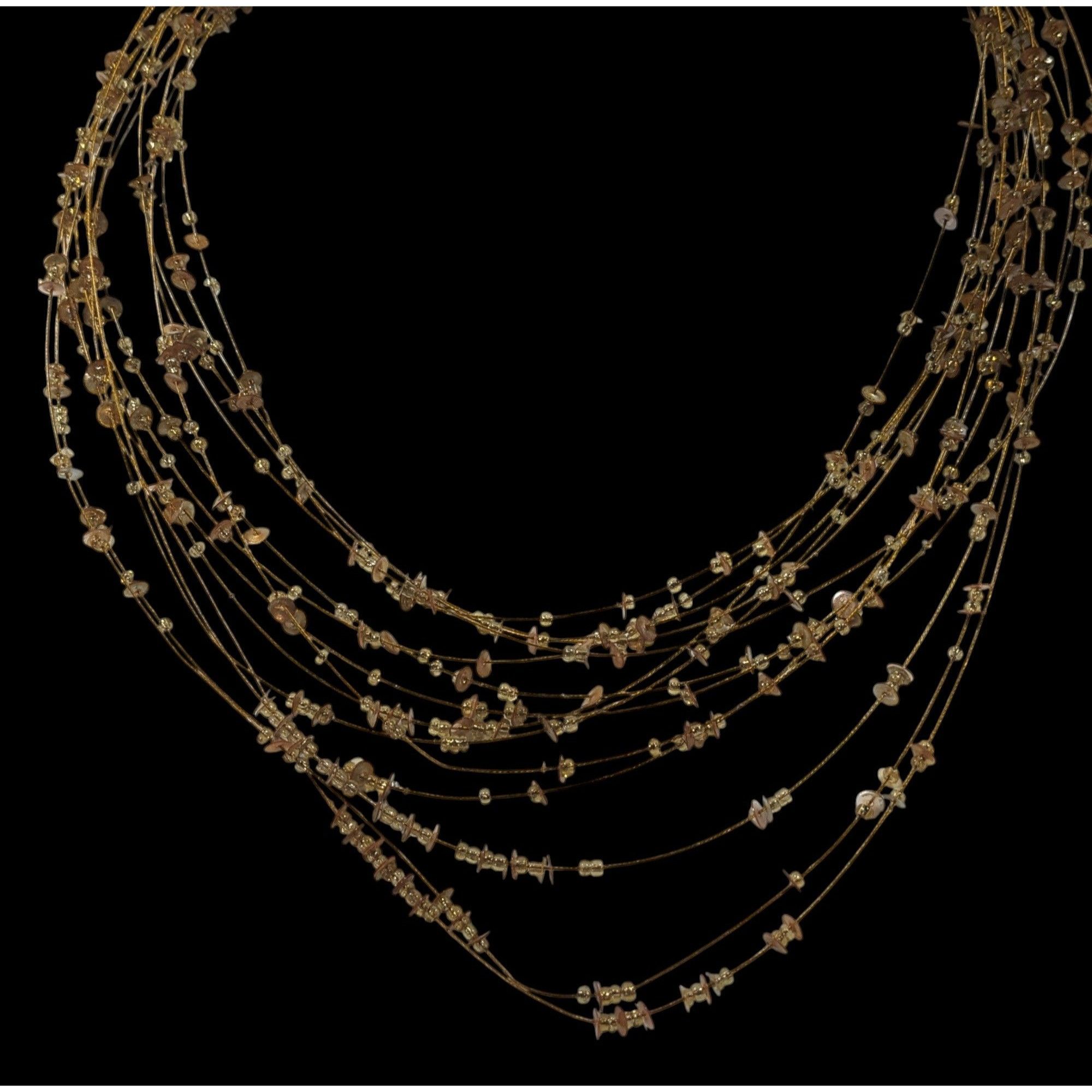 Other Whimsical Glam Gold Tone Floating Multilayer Necklace Size ONE SIZE - 4 Thumbnail