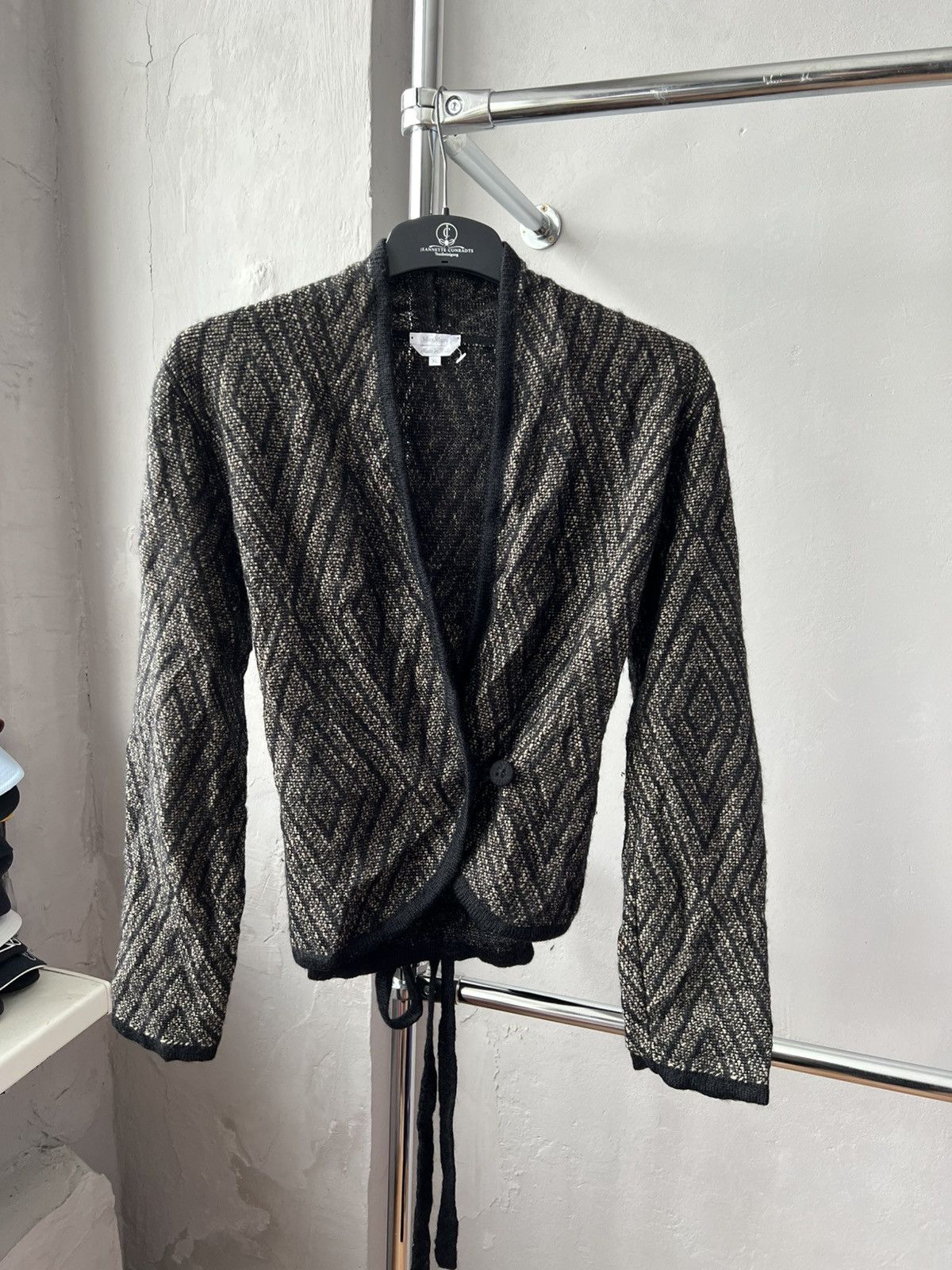 Max Mara MAX MARA ITALY CLASSIC ABSTRACT MOHAIR WOOL CARDIGAN SWEATER Size XL / US 12-14 / IT 48-50 - 3 Thumbnail