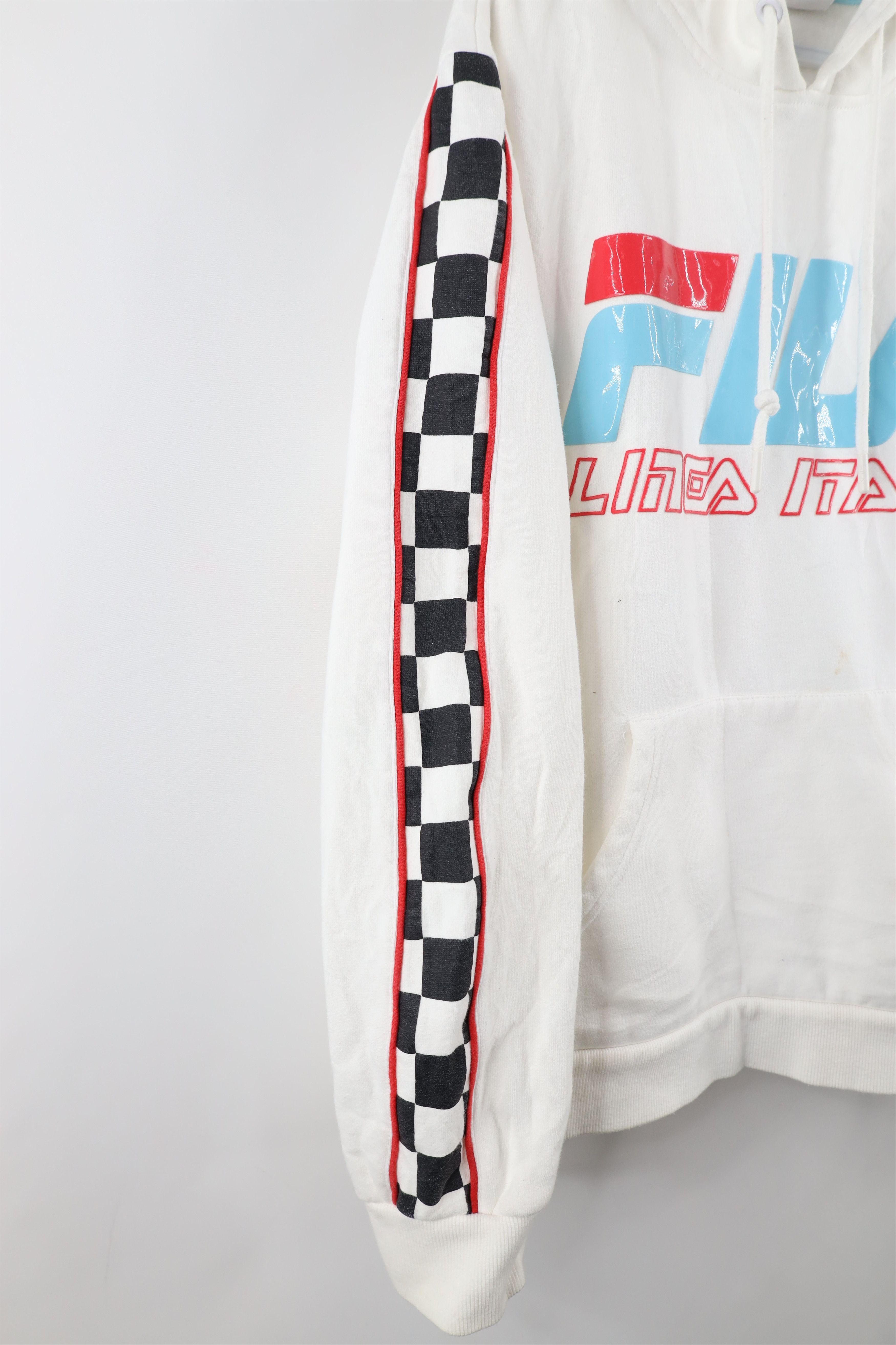 Vintage Fila Linea Italia Racing Checkered Flag Hoodie