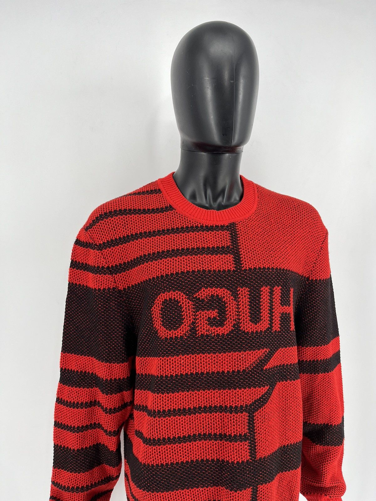 Hugo Boss Hugo Oversized Jacquard Knitted Jumper Wool with Reversed Size US XL / EU 56 / 4 - 3 Thumbnail