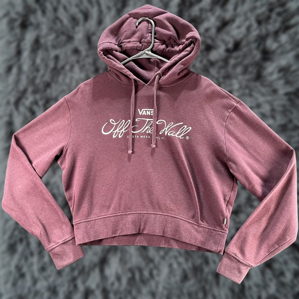 Vans Vans Off The Wall Hoodie Womens Small Purple Cropped Pullover Graphic Boxy Logo Size S / US 4 / IT 40 - 1 Thumbnail