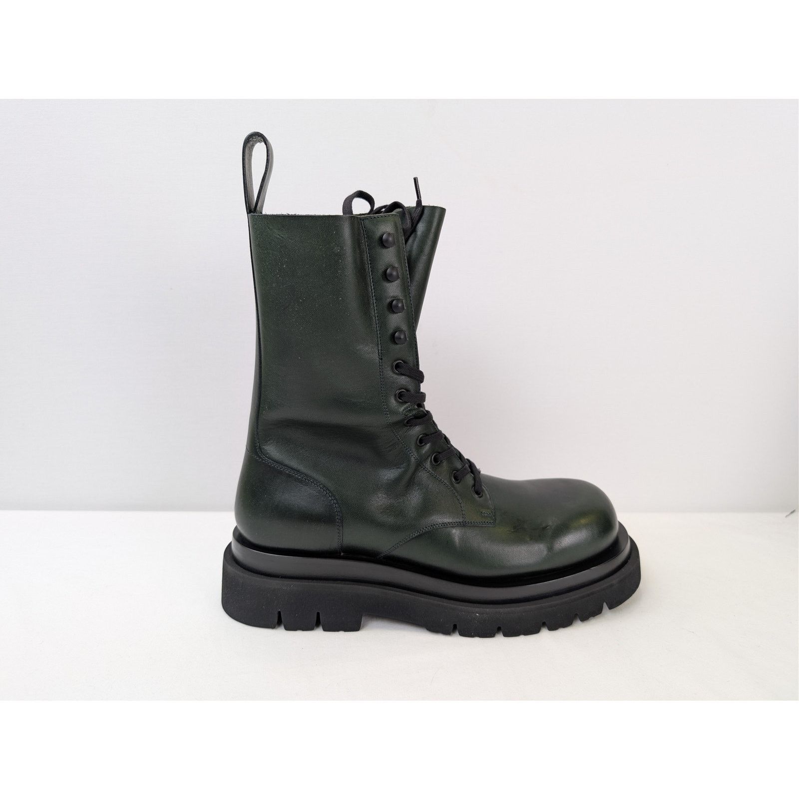 Bottega Veneta o1rshd1 Military Calf Lug Boots in Bottle Green Size US 11 / EU 44 - 4 Thumbnail
