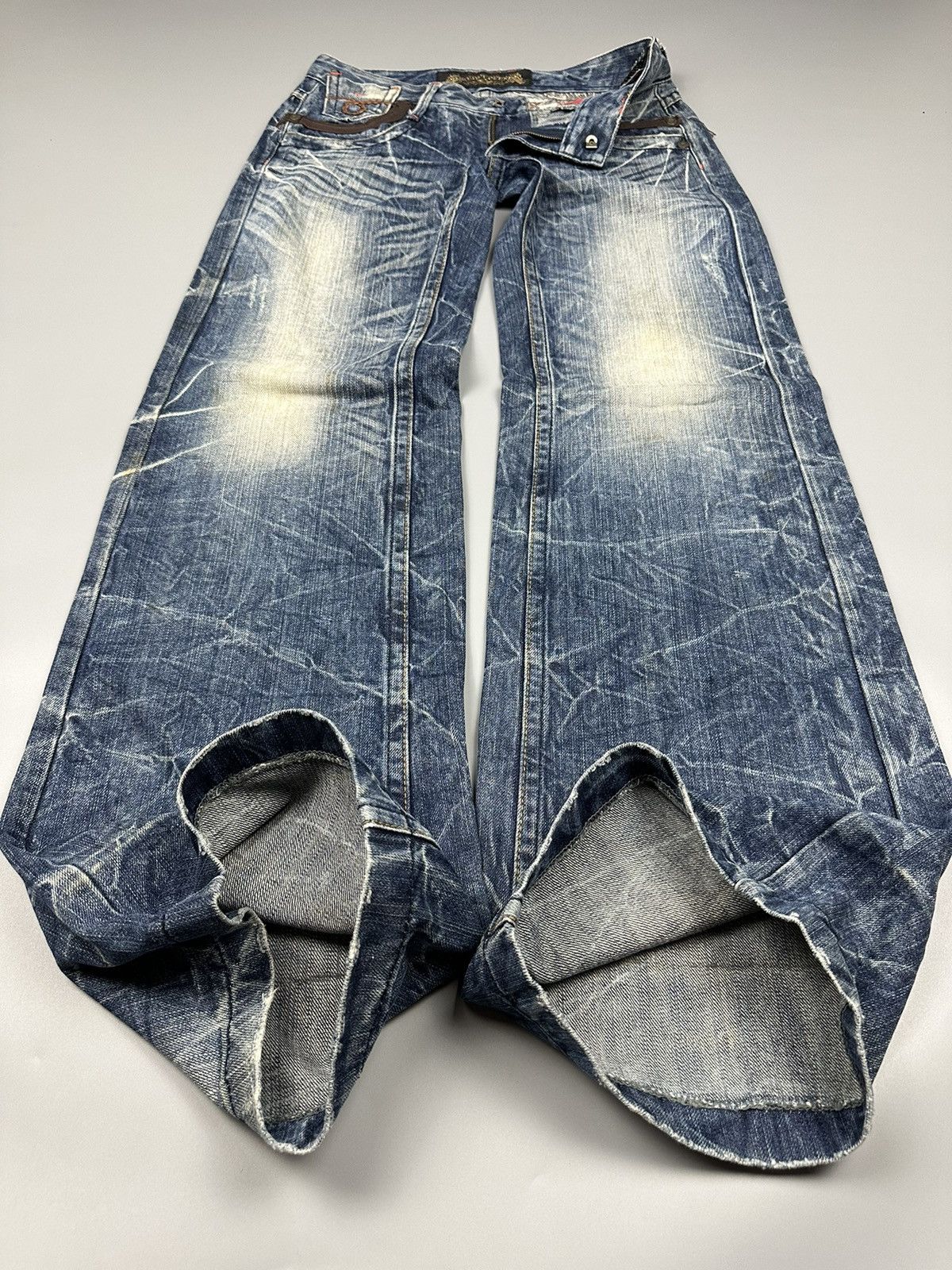 🔥Rare🔥Red Pepper Whiskered Baggy Flared Jeans