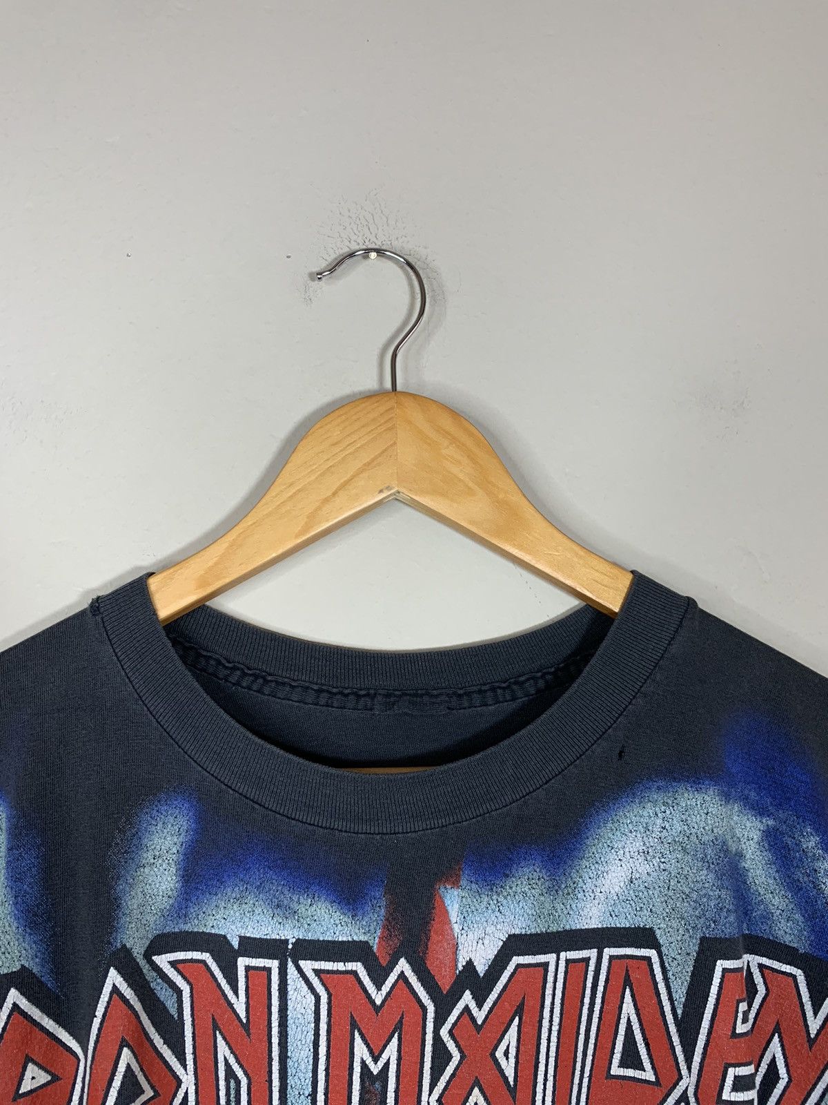 Band Tees *RARE* Vintage 90s Iron Maiden Aces High Single Stitch Shirt Size US XL / EU 56 / 4 - 9 Thumbnail