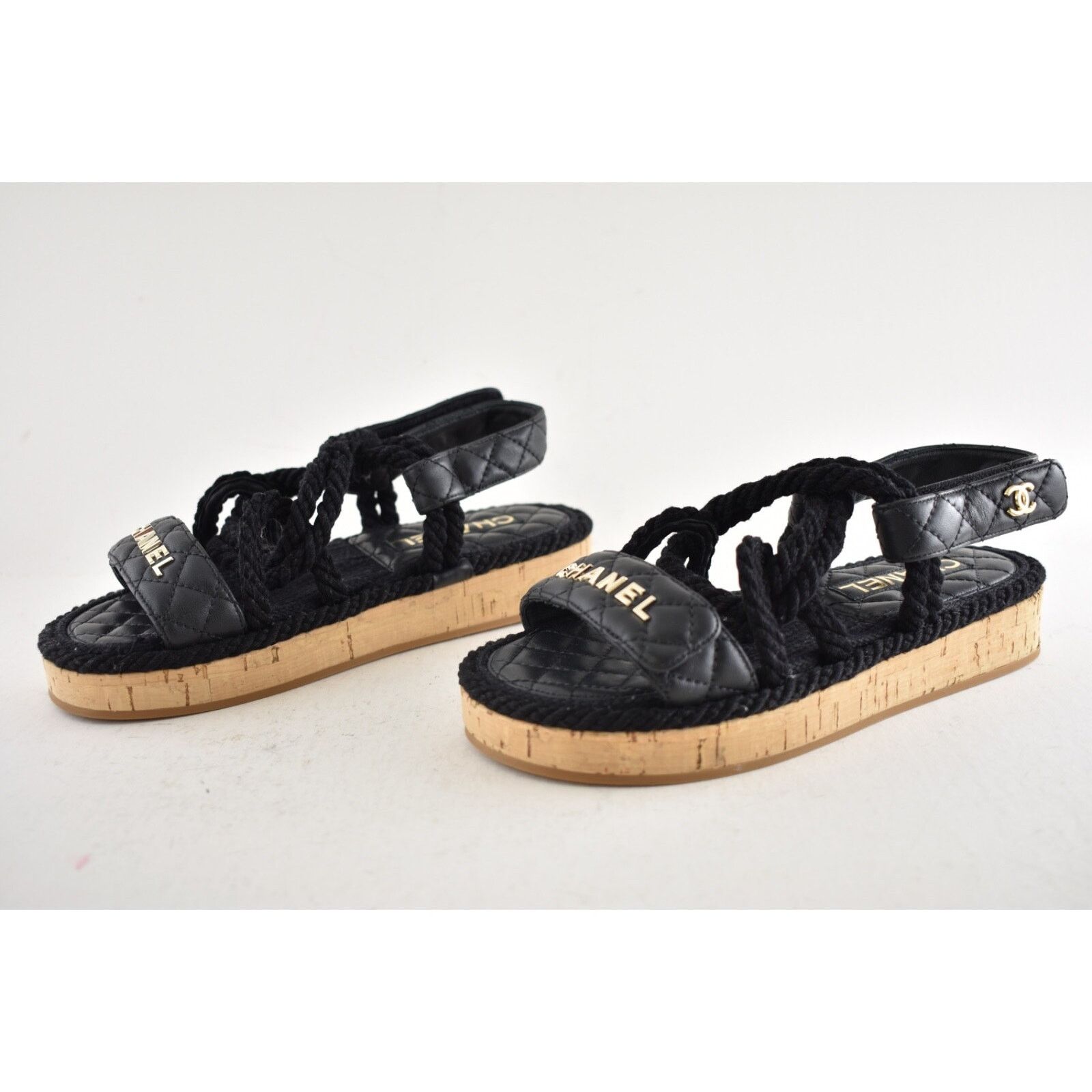Chanel Chanel REV Black Gold Cord Rope CC Quilted Mule Ankle Size US 6 / IT 36 - 12 Thumbnail