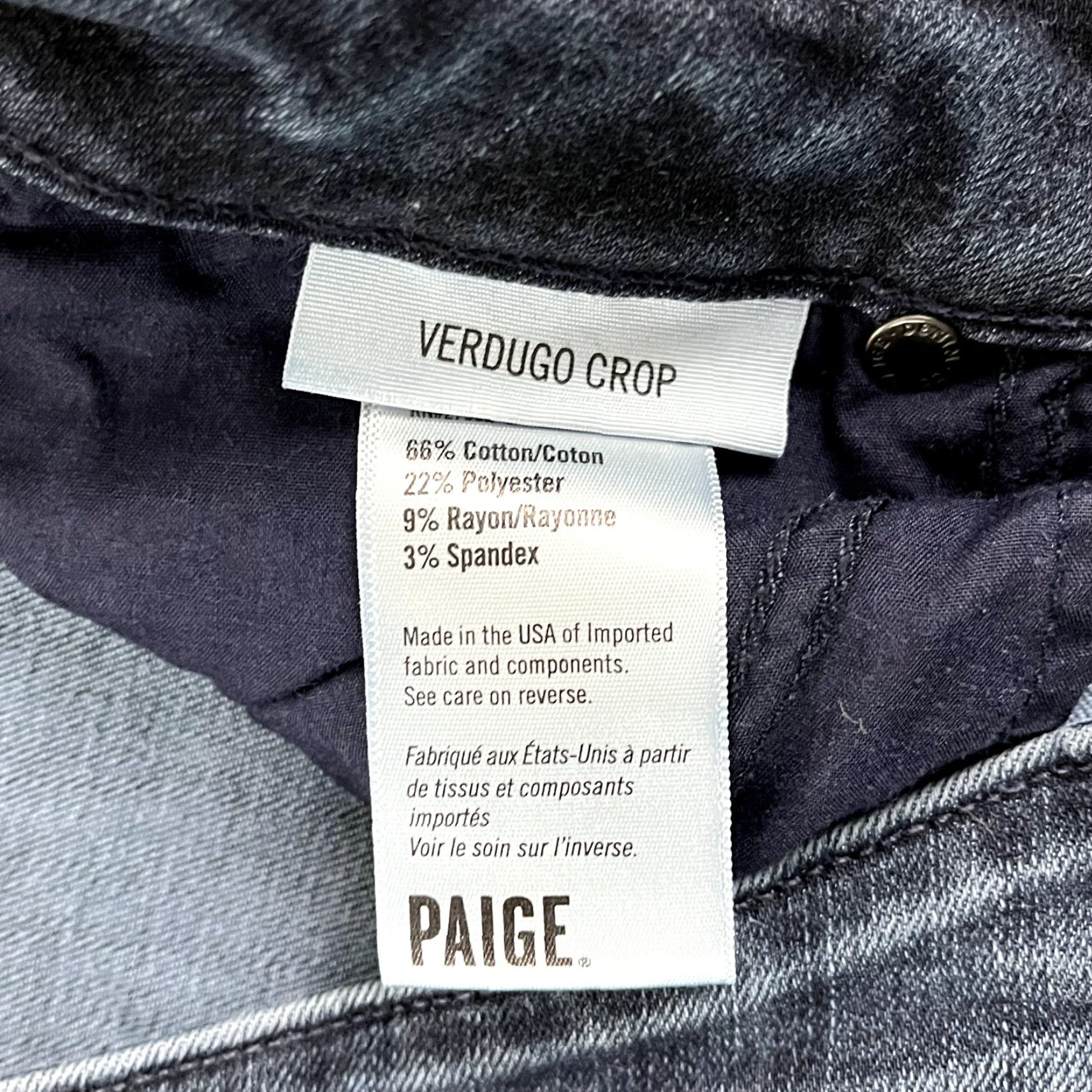 Paige PAIGE Jeans Womens 28 Blue Verdugo Crop 26" Tapered Denim Stretch USA Jeans Verdugo Size 28" / US 6 / IT 42 - 3 Thumbnail