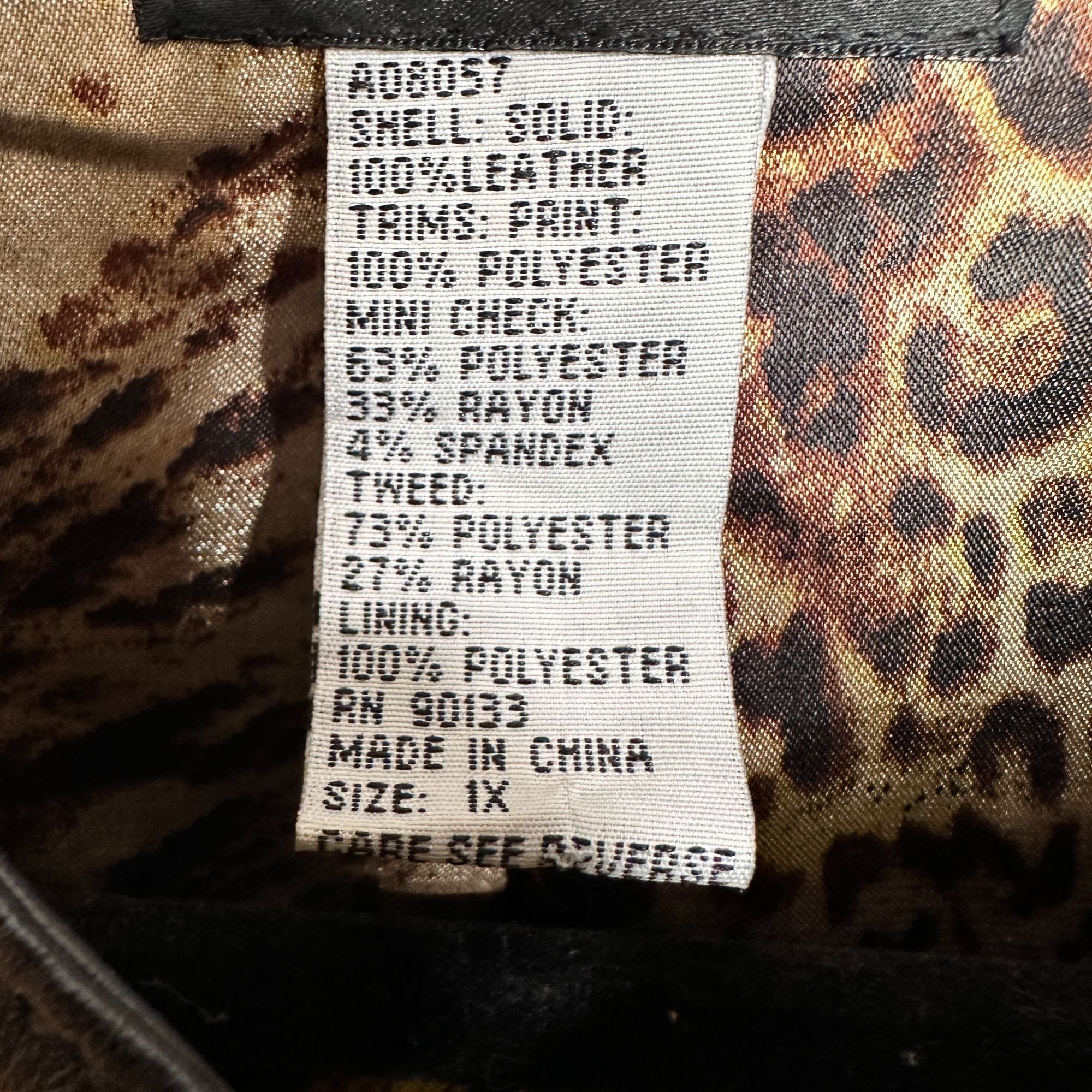 Designer Koos of Course Womens Leather Tweed Mix Media Jacket with An Size XXL / US 16-18 / IT 52-54 - 8 Thumbnail