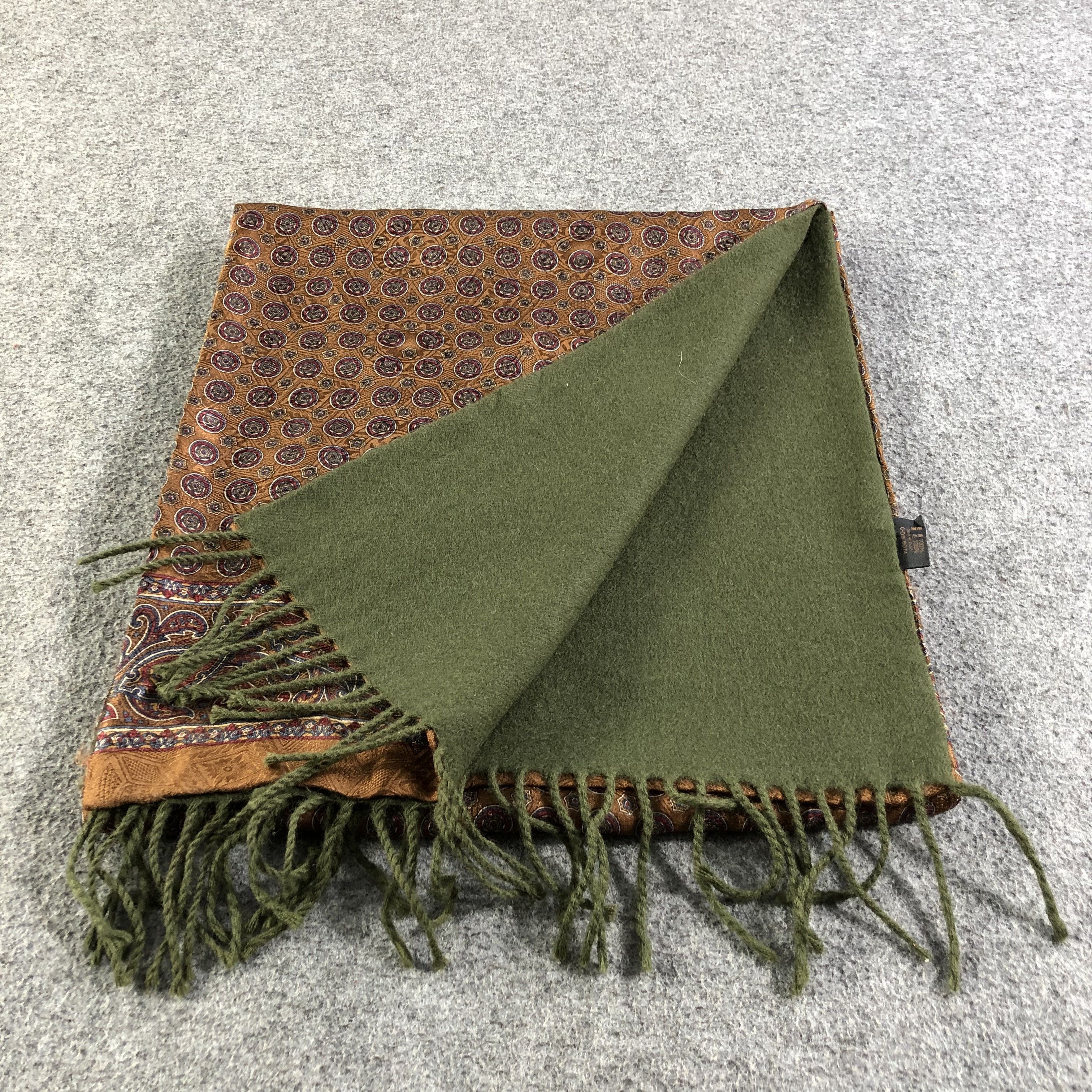 Vintage Luxury Paisley Silk Wool Scarf Muffler V1270 Size ONE SIZE - 6 Thumbnail