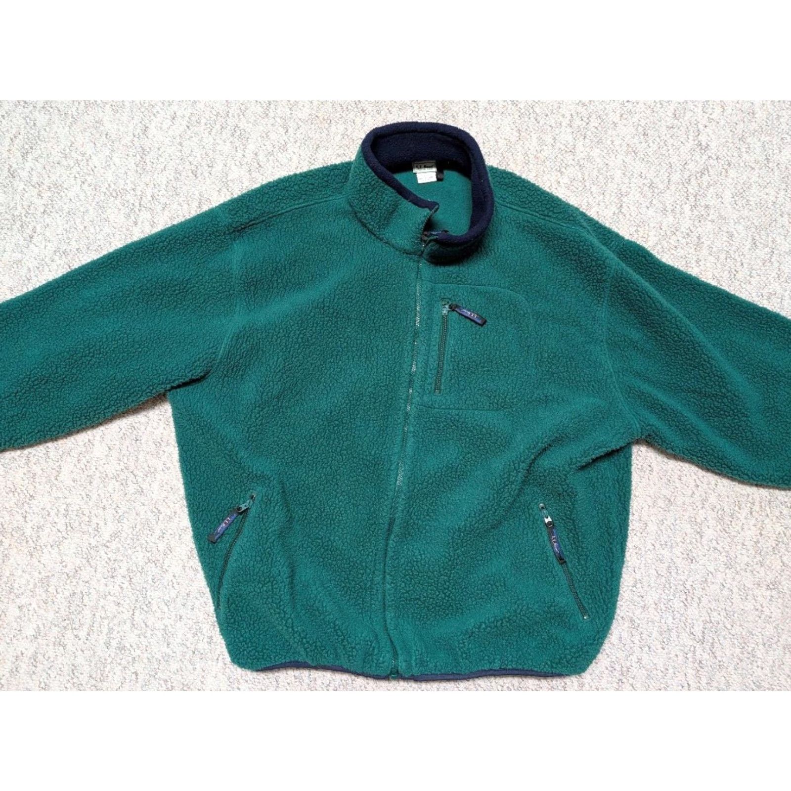 Vintage VINTAGE L.L. Bean Jacket Men 2XL TALL Fleece Green Deep Pile 1990s USA Made Zip Size US M / EU 48-50 / 2 - 4 Thumbnail