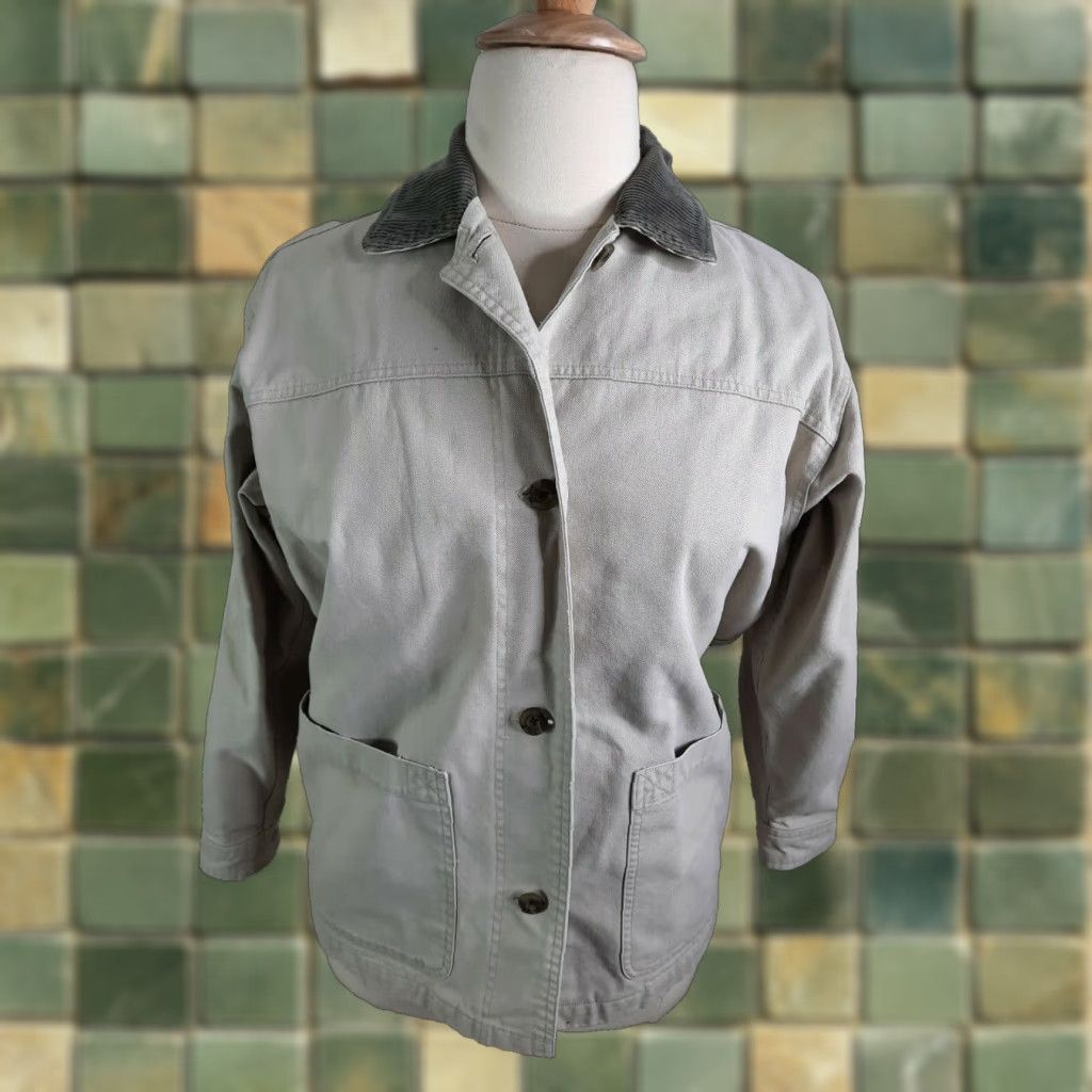 Vintage VINTAGE Barn Chore Coat Women's L Field Jacket Beige Canvas Cotton Size L / US 10 / IT 46 - 1 Thumbnail