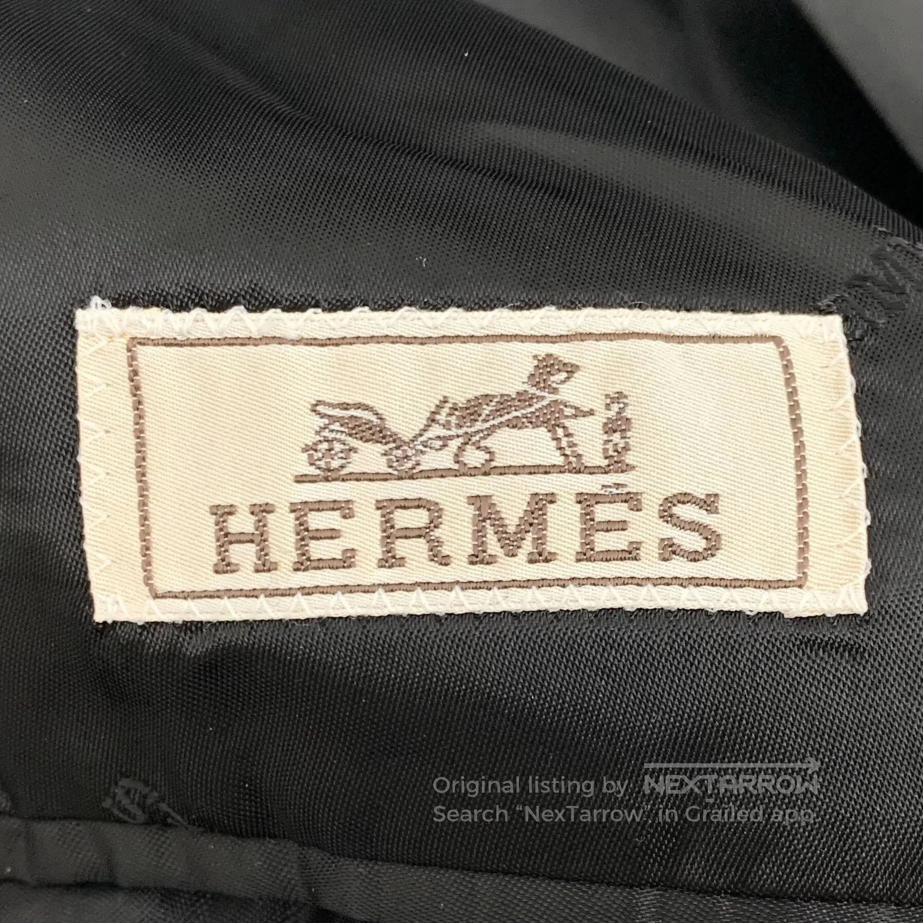 Hermes hermes black wool long coat with collar. Size US L / EU 52-54 / 3 - 5 Thumbnail