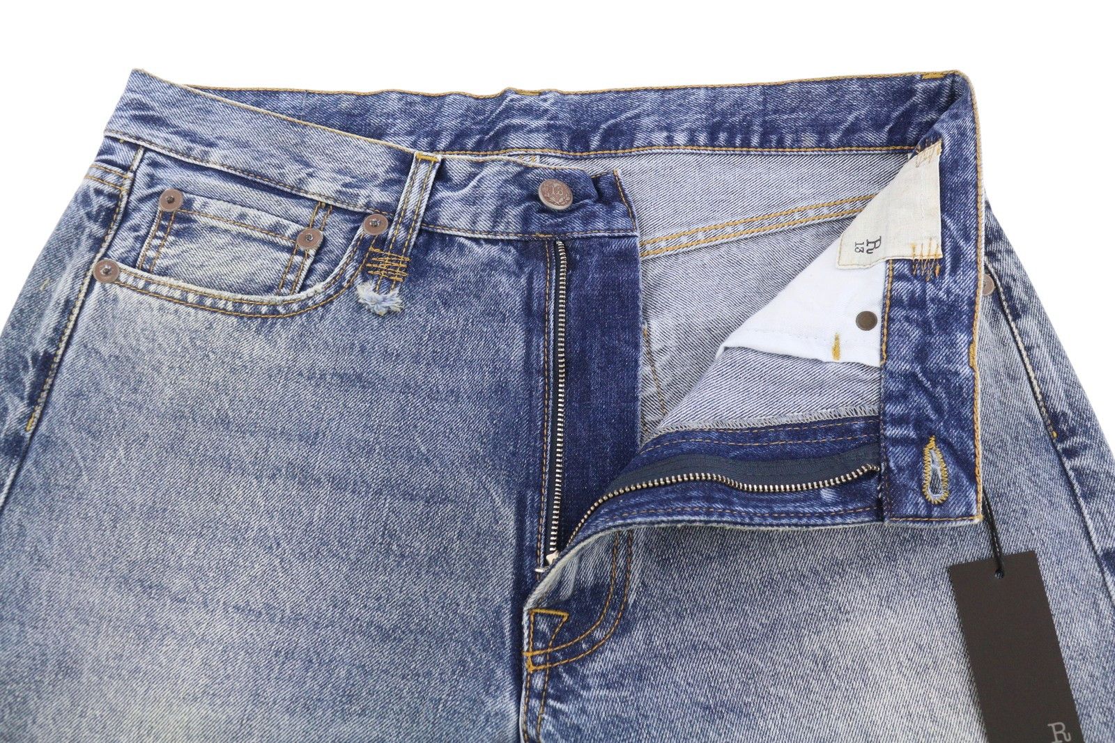 R13 BOYFRIEND 29 Jasper Cropped Blue PF25 Jeans 87191 Size 29" - 5 Thumbnail