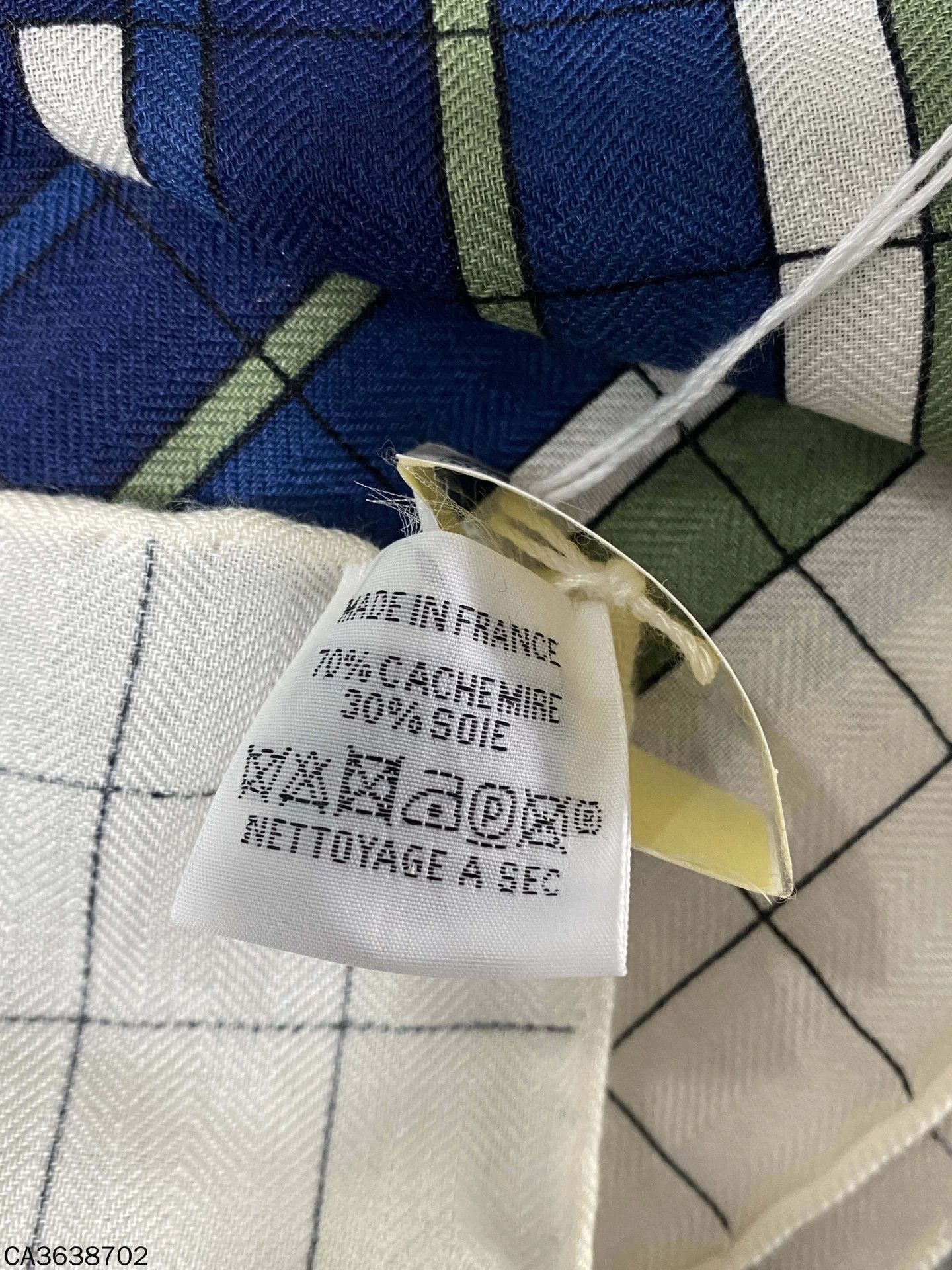 Hermes Hermes color-blocked checked cashmere & silk scarf Size ONE SIZE - 1 Thumbnail