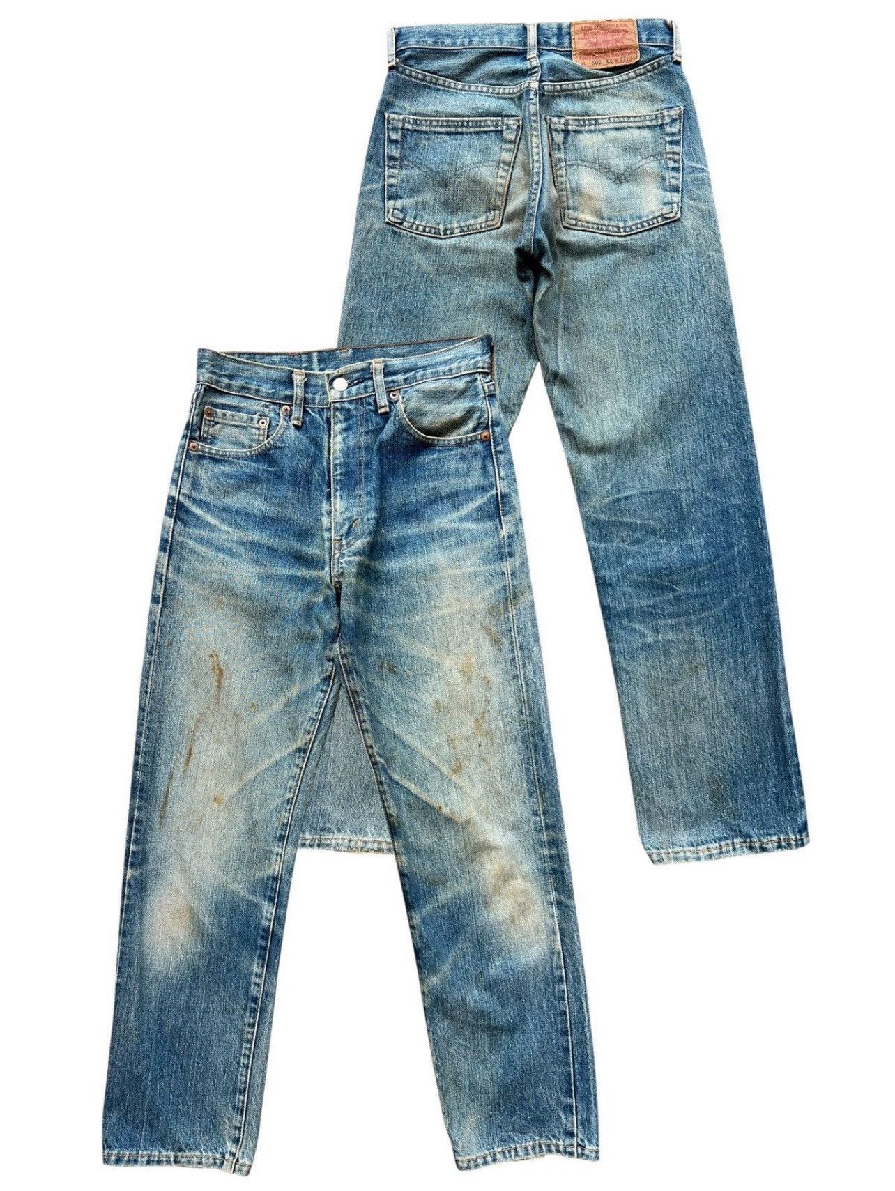 Vintage 90s Levi’s 502XX Selvedge Distress Denim Jeans 26x27
