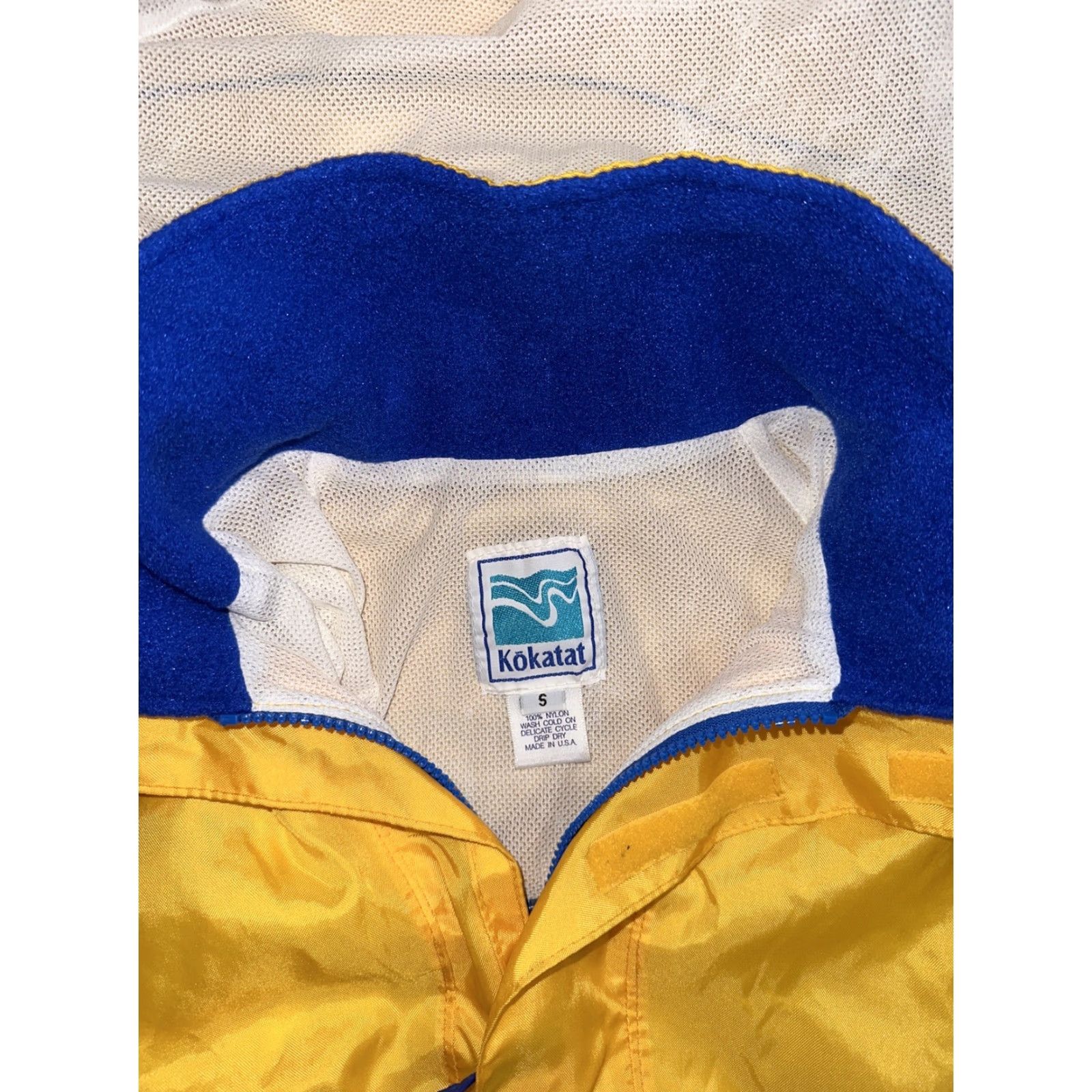 Vintage Kokatat Jacket Mens S Yellow Stand Collar Long Sleeve Waterproof Rain Coat Size US S / EU 44-46 / 1 - 2 Thumbnail