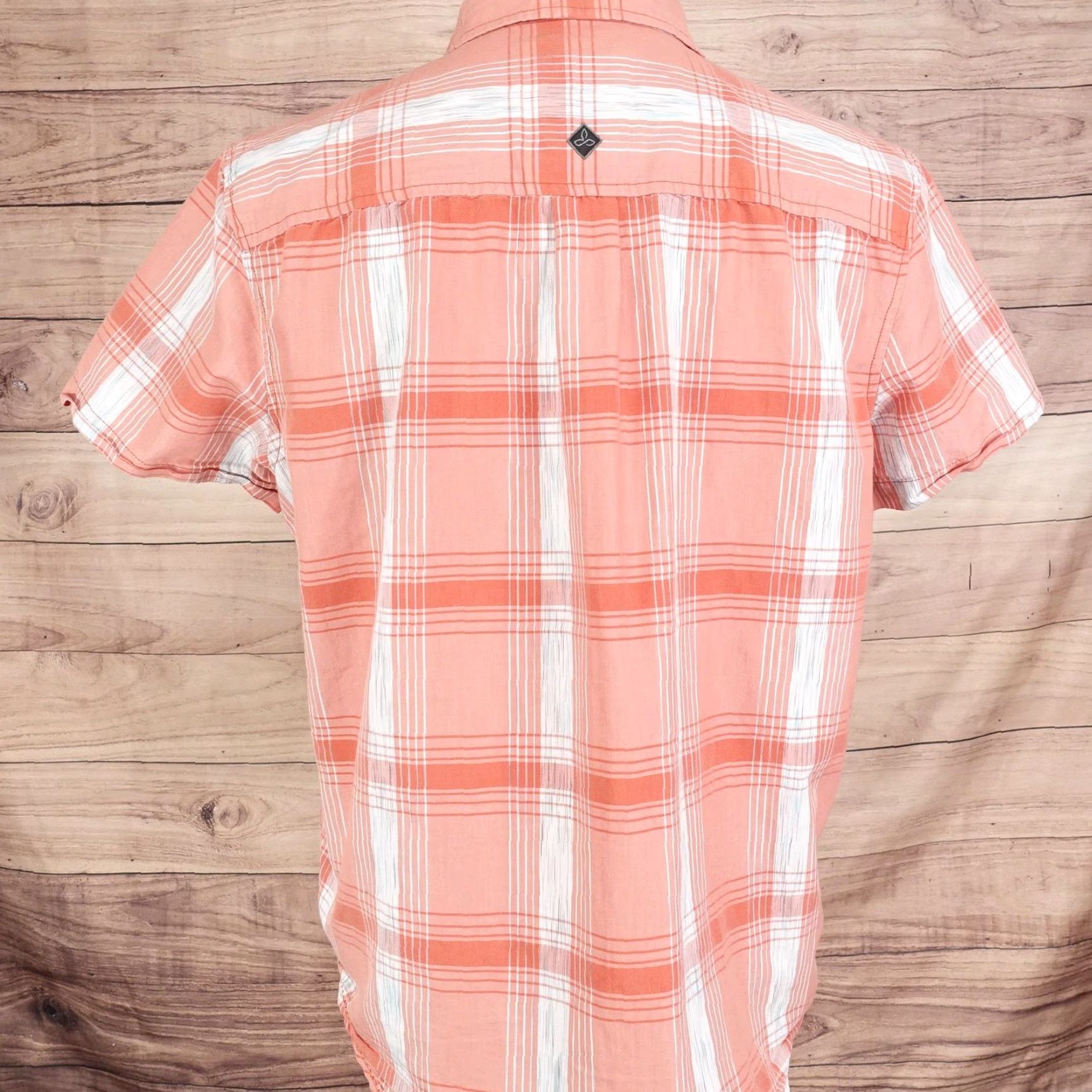 Prana Prana Shirt Mens Medium Orange Plaid Short Sleeve Button Front Casual Outdoor Size US M / EU 48-50 / 2 - 4 Thumbnail