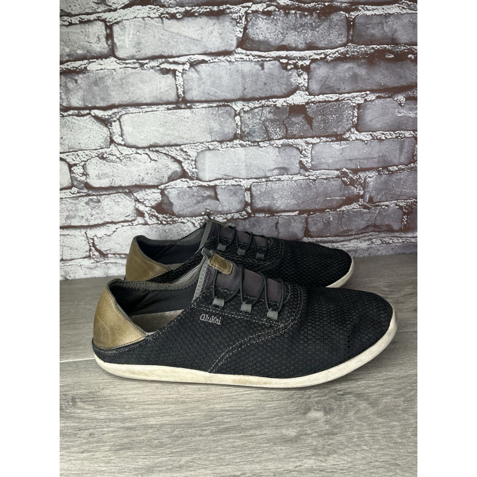 Olukai OLUKAI Alapa Li Black Textile Lace Up Athletic Sneakers Shoe Size US 12 / EU 45 - 4 Thumbnail