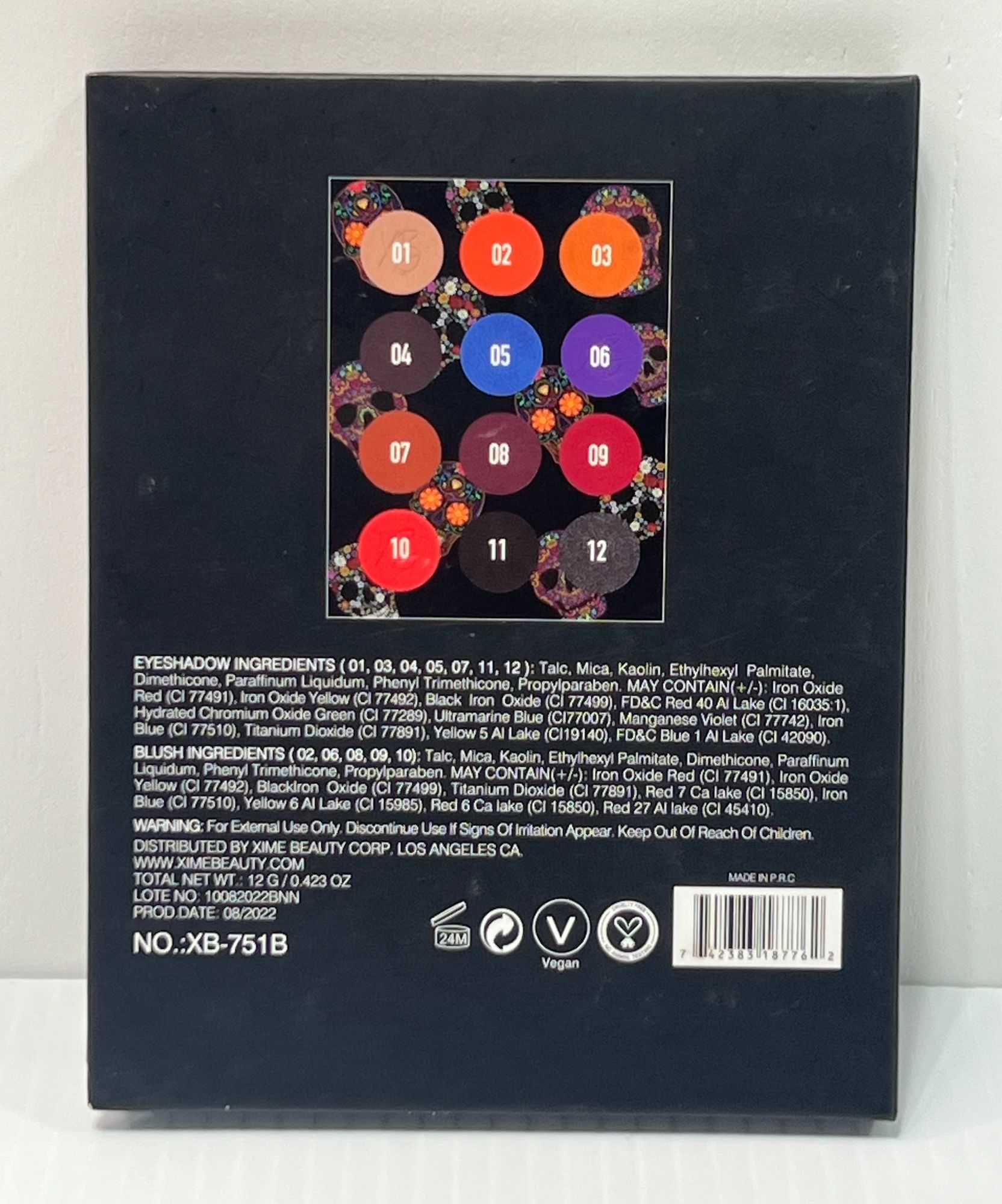 Other Xime Beauty Calavera Makeup - Eyeshadow Palette - 12 Colors Size ONE SIZE - 4 Thumbnail