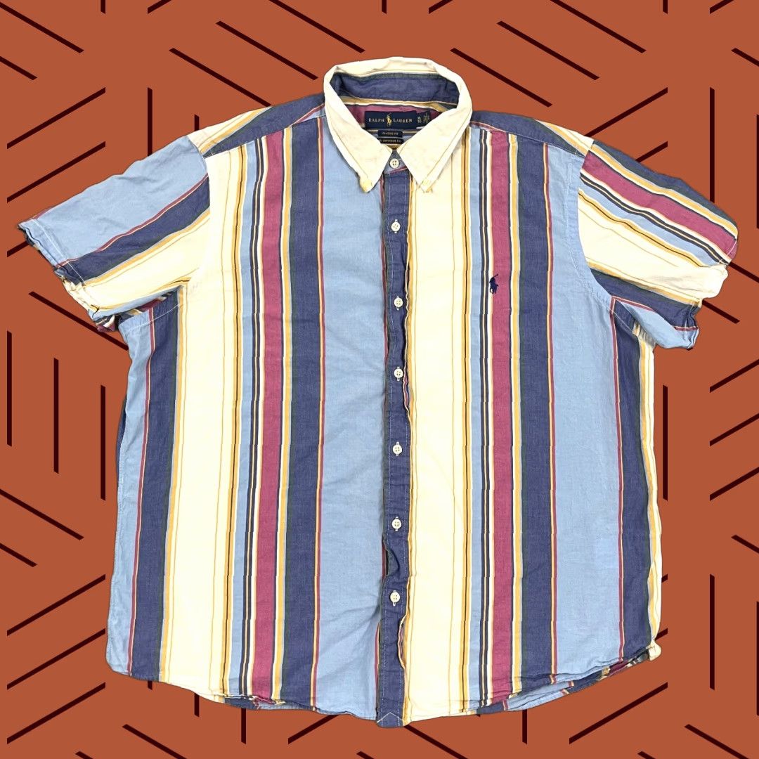 Polo Ralph Lauren Ralph Lauren Shirt Mens XL Multicolor Striped Button-Down polo pony Preppy Pony Shirt Size US XL / EU 56 / 4 - 1 Thumbnail