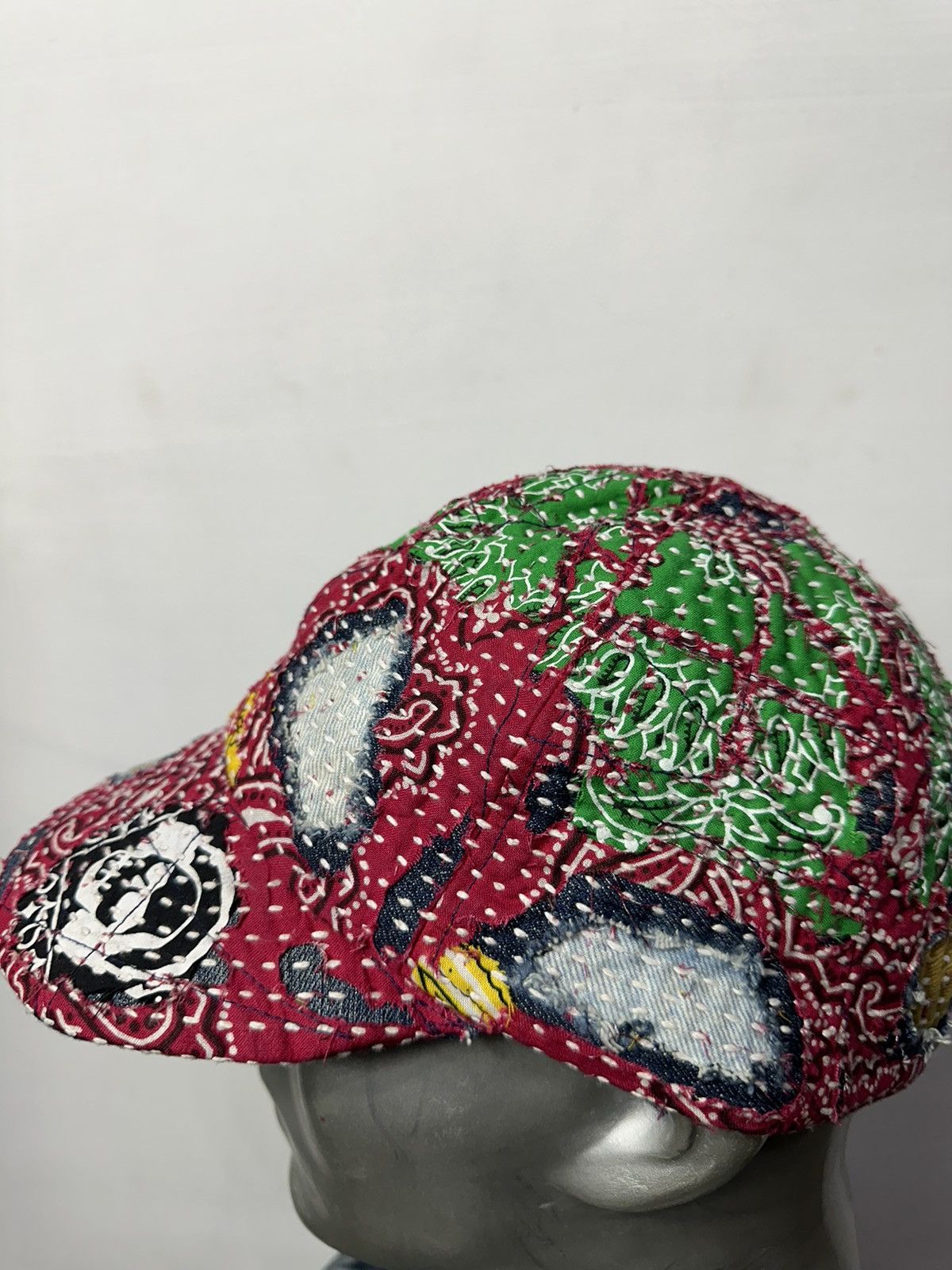 Art Comes First × Handmade Custom Made Distressed Paisley Patchwork Boro hats Size ONE SIZE - 6 Thumbnail