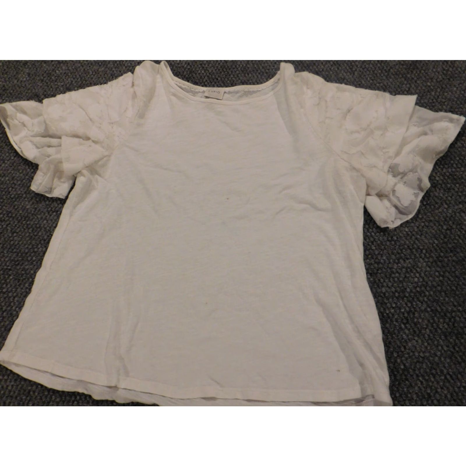 Vintage Cupio Women Blouse Short Sleeve White Crew Neck Pullover Knit 100% Cotton Casual Size L Regular Button Classic/Fitted Stretch Vintage No Women Size L / US 10 / IT 46 - 2 Thumbnail