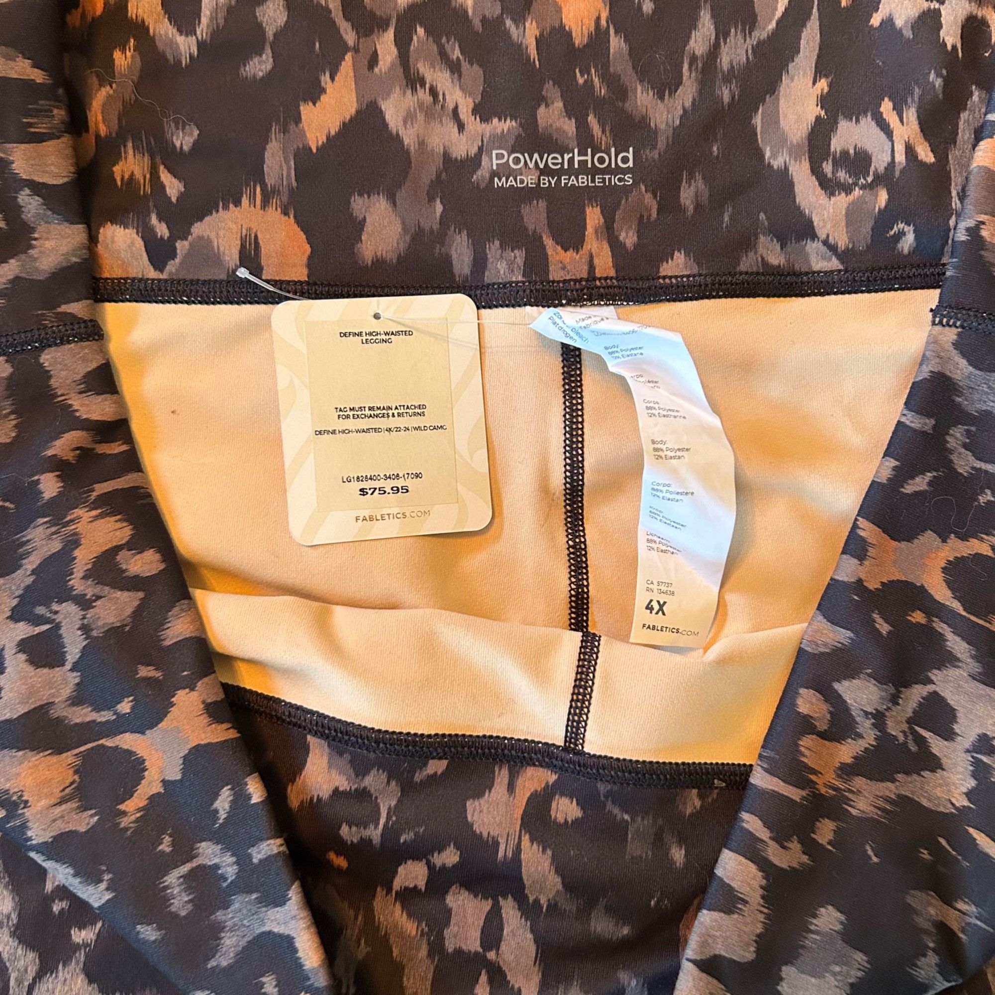 Fabletics NWT Fabletics All Over Leopard Print Define High-Waisted Leg Size 42" / US 20 - 3 Thumbnail