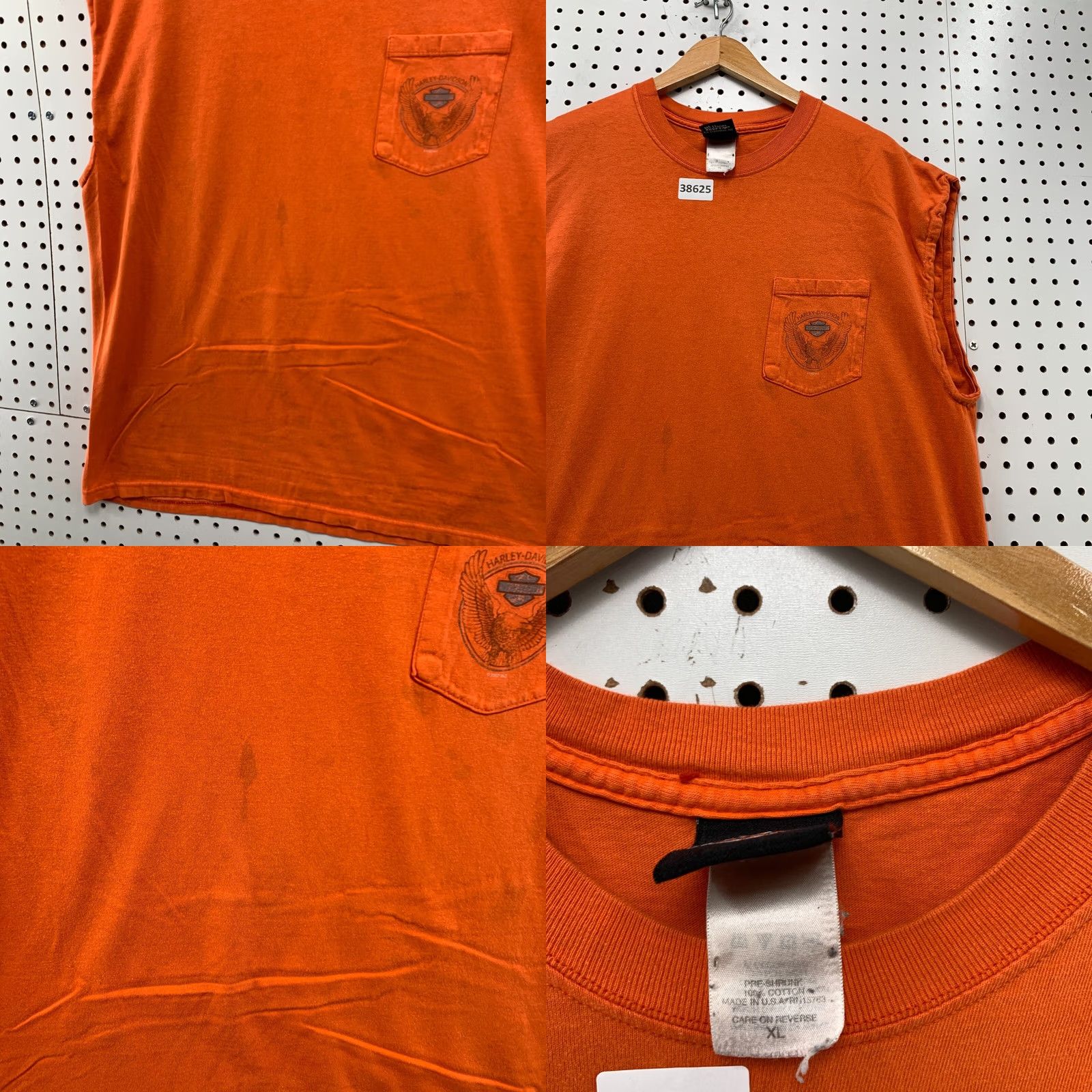 Harley Davidson VINTAGE Harley-Davidson Orange Pocket Shirt Mens XL Sleeveless Memphis 22x29 Orange Pocket Harley-Davidson Mens XL Orange Sleeveless Memphis 22x29 Size US XL / EU 56 / 4 - 8 Thumbnail