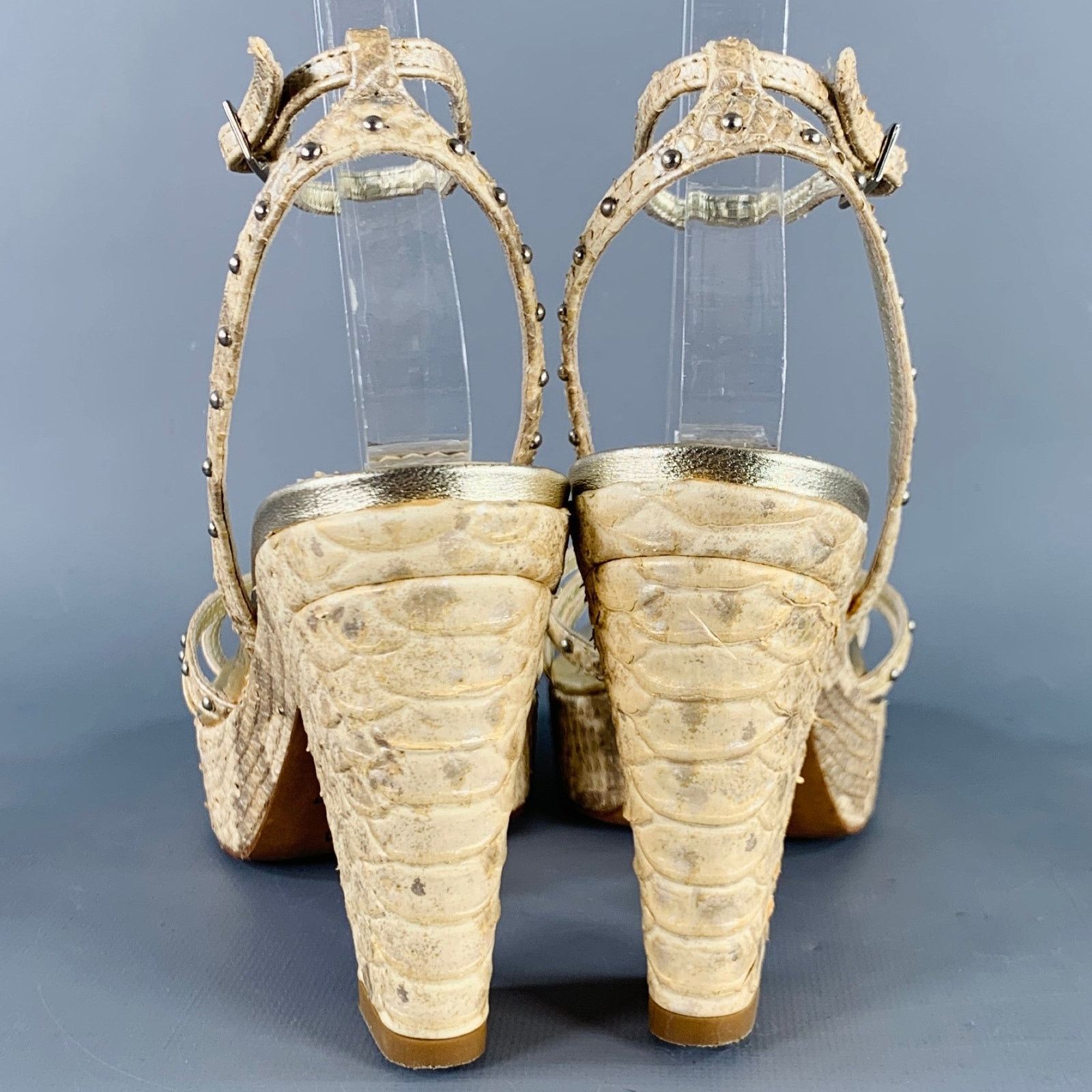 Other ELIZA Size 6 Beige Leather Embellishment Platform Sandals Size US 6 / IT 36 - 2 Thumbnail