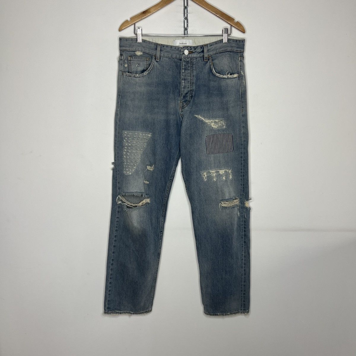 Designer × Haikure Haikure Denim Jeans Trousers Distressed Straight Size US 33 - 1 Thumbnail
