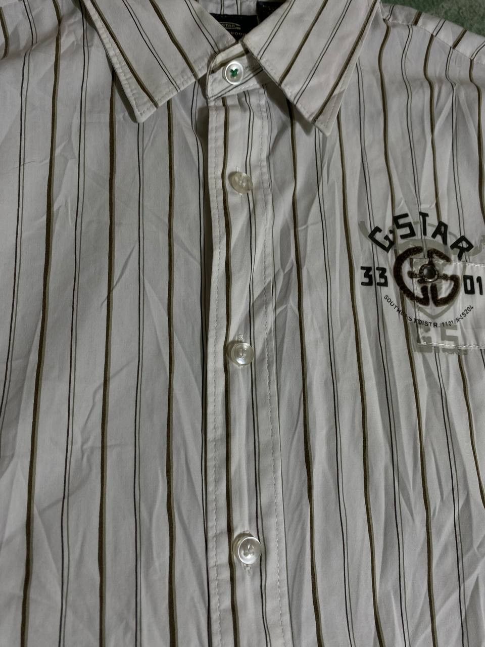 G-Star × Vintage G-STAR RAW VINTAGE Y2K BIG LOGO STRIPED BUTTON UP SHIRT Size US L / EU 52-54 / 3 - 13 Thumbnail