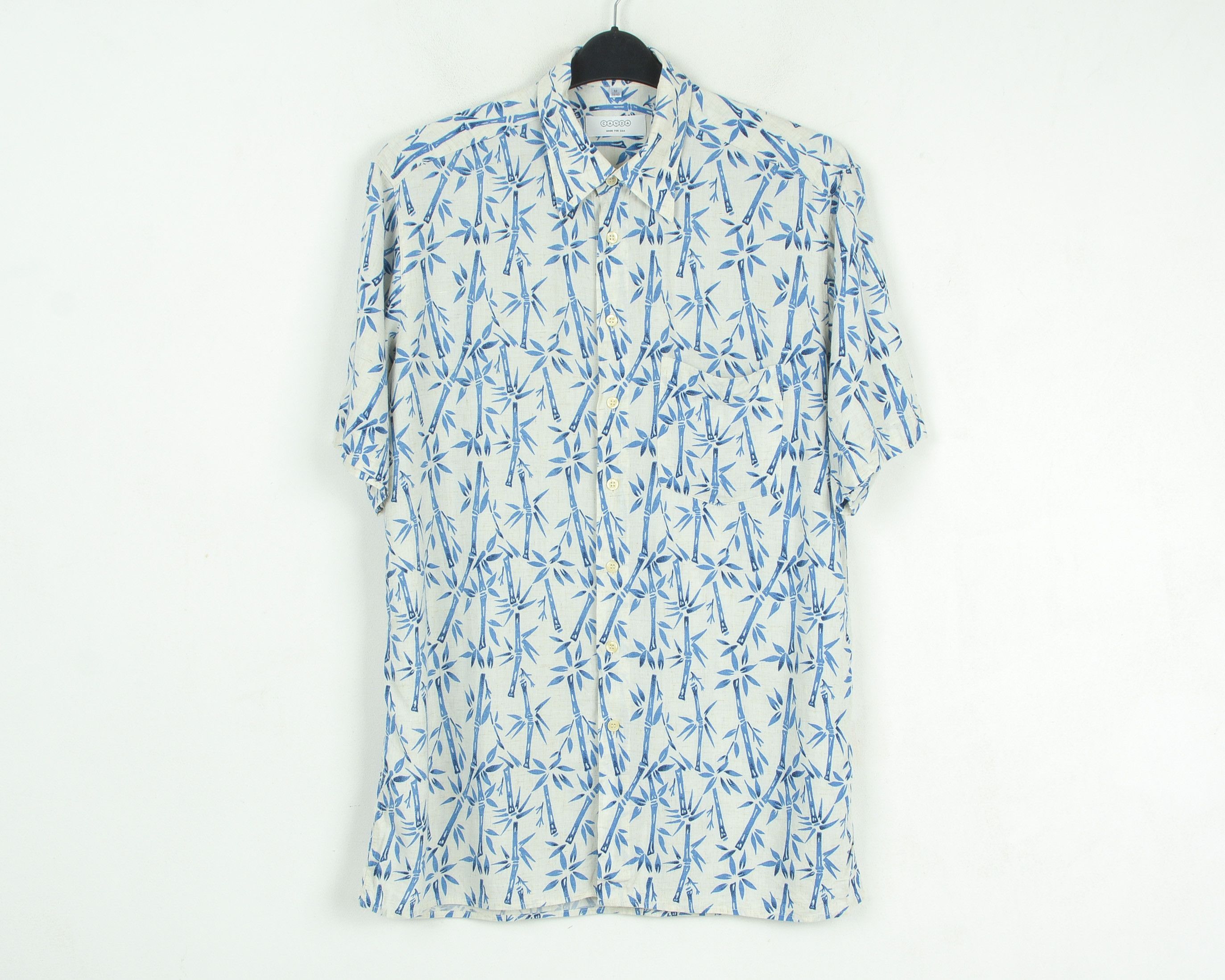Vintage Canda Men M Short Sleeved Linen Button Shirt Bamboo Festival Size US M / EU 48-50 / 2 - 1 Thumbnail