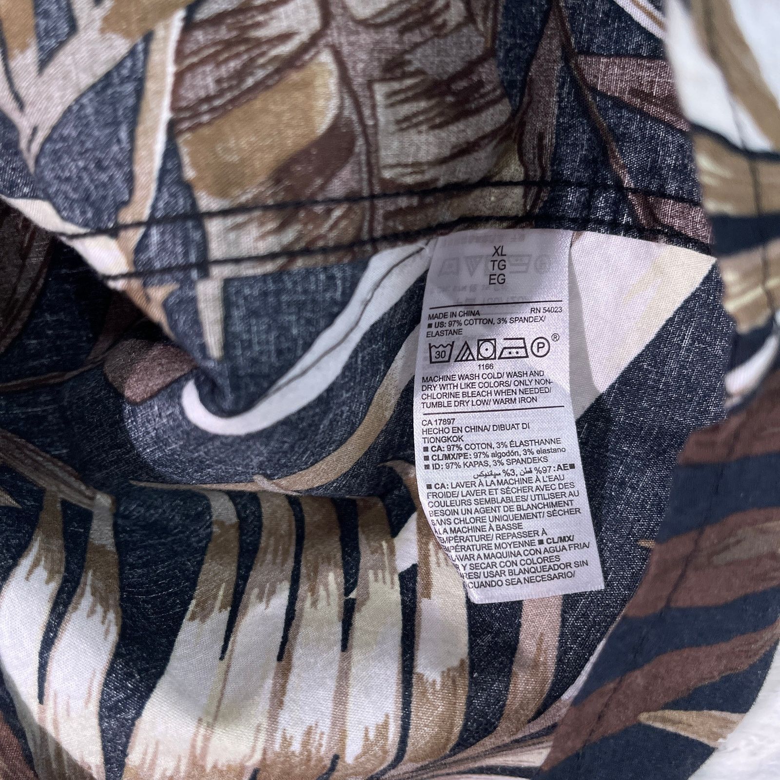 Old Navy OLD NAVY Tropical Palm Slim Fit Shirt Brown Mens XL Size US XL / EU 56 / 4 - 6 Thumbnail