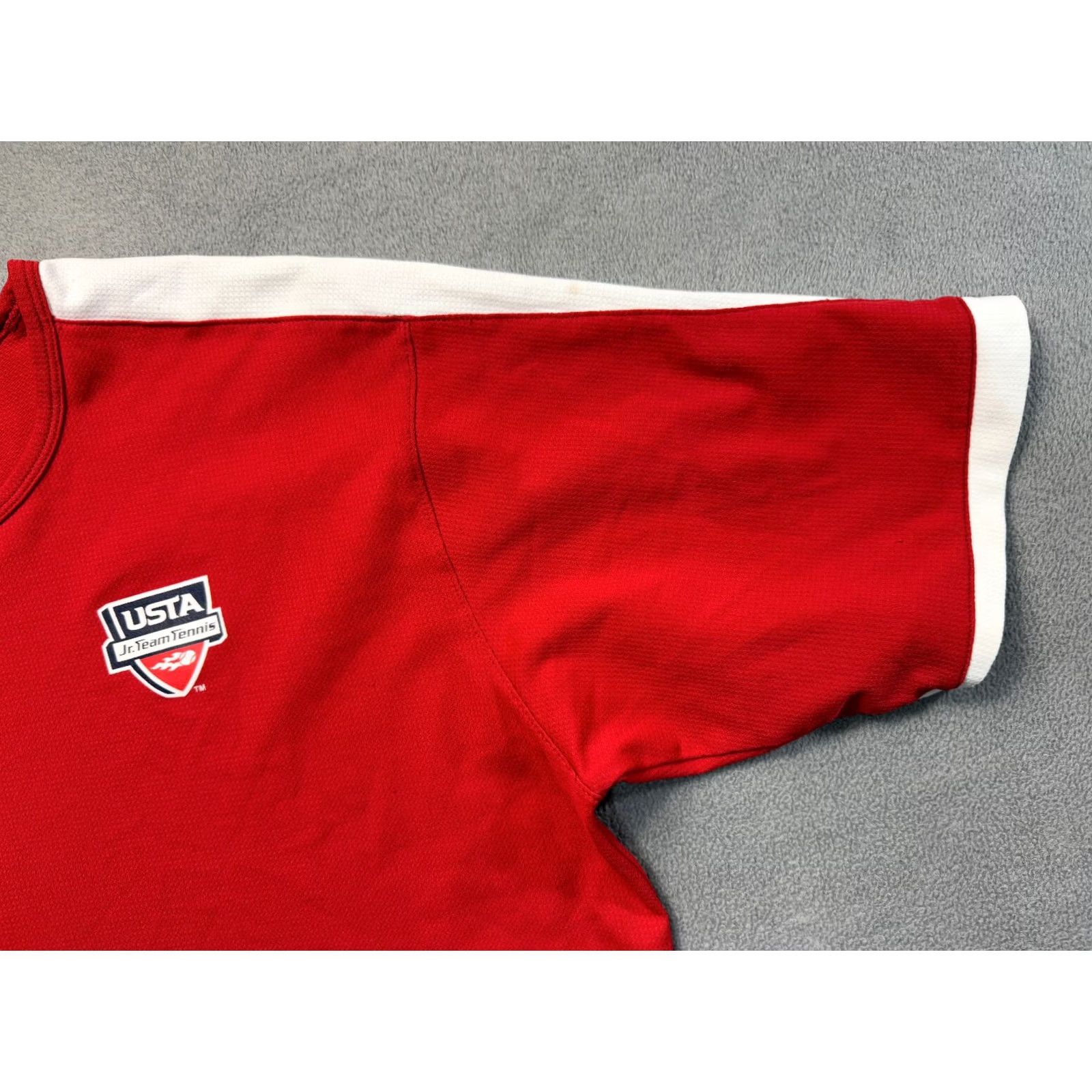 Nike Nike USTA Jr. Team Tennis Mens Shirt L Red T-Shirt Size US L / EU 52-54 / 3 - 2 Thumbnail